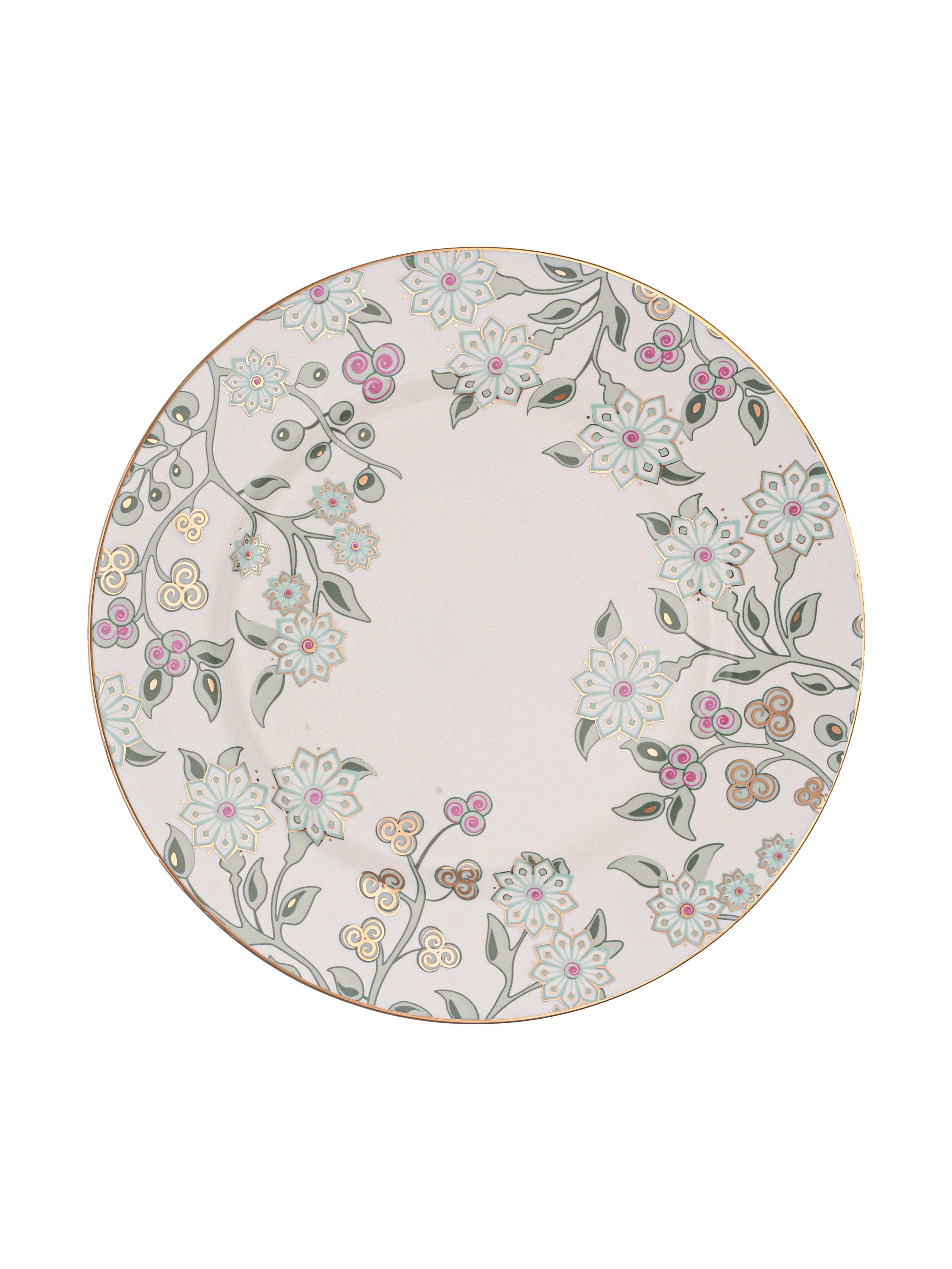 Sea Side Bloom 24K Gold Plated Dinner Plate