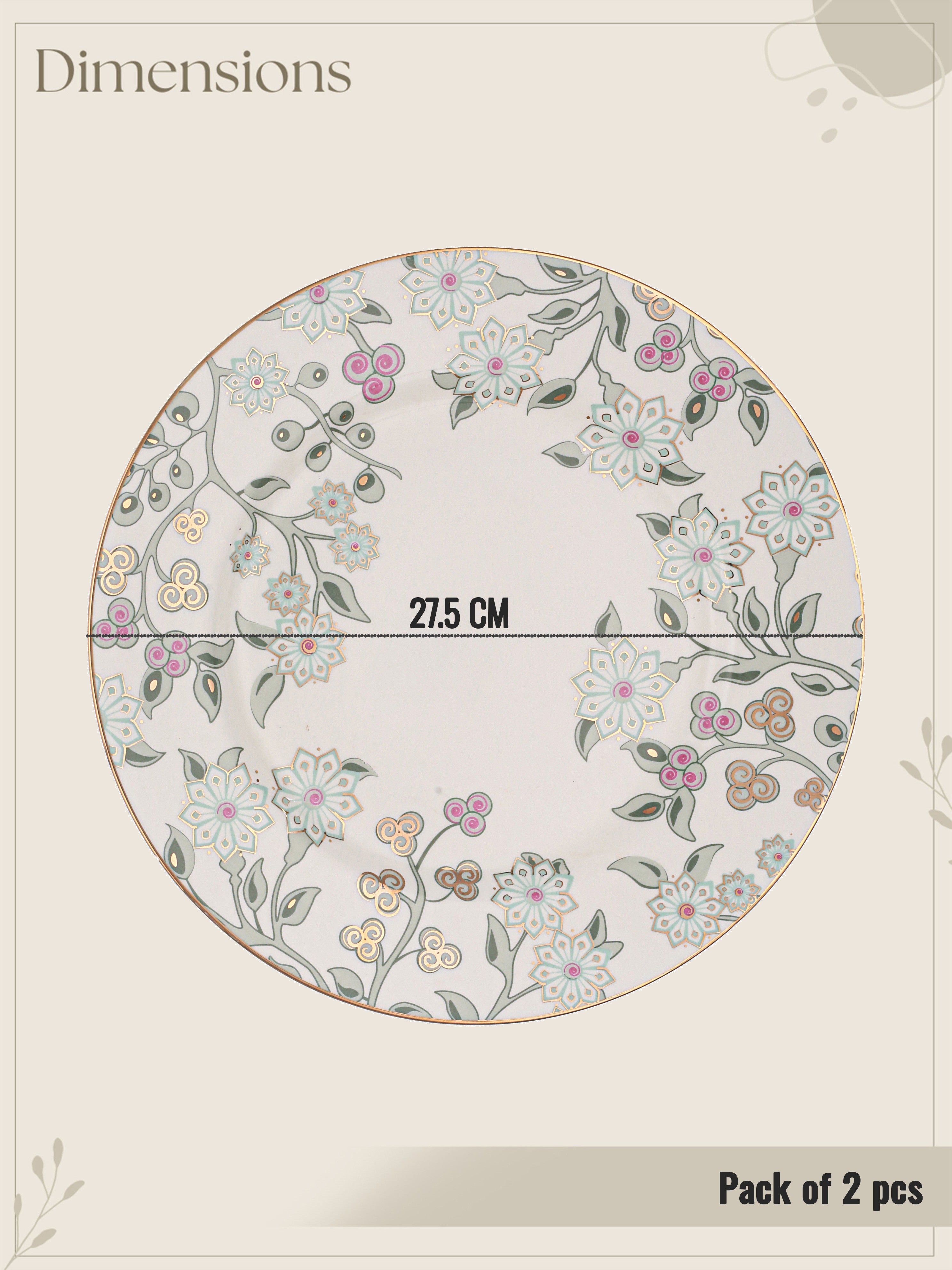 Sea Side Bloom 24K Gold Plated Dinner Plate