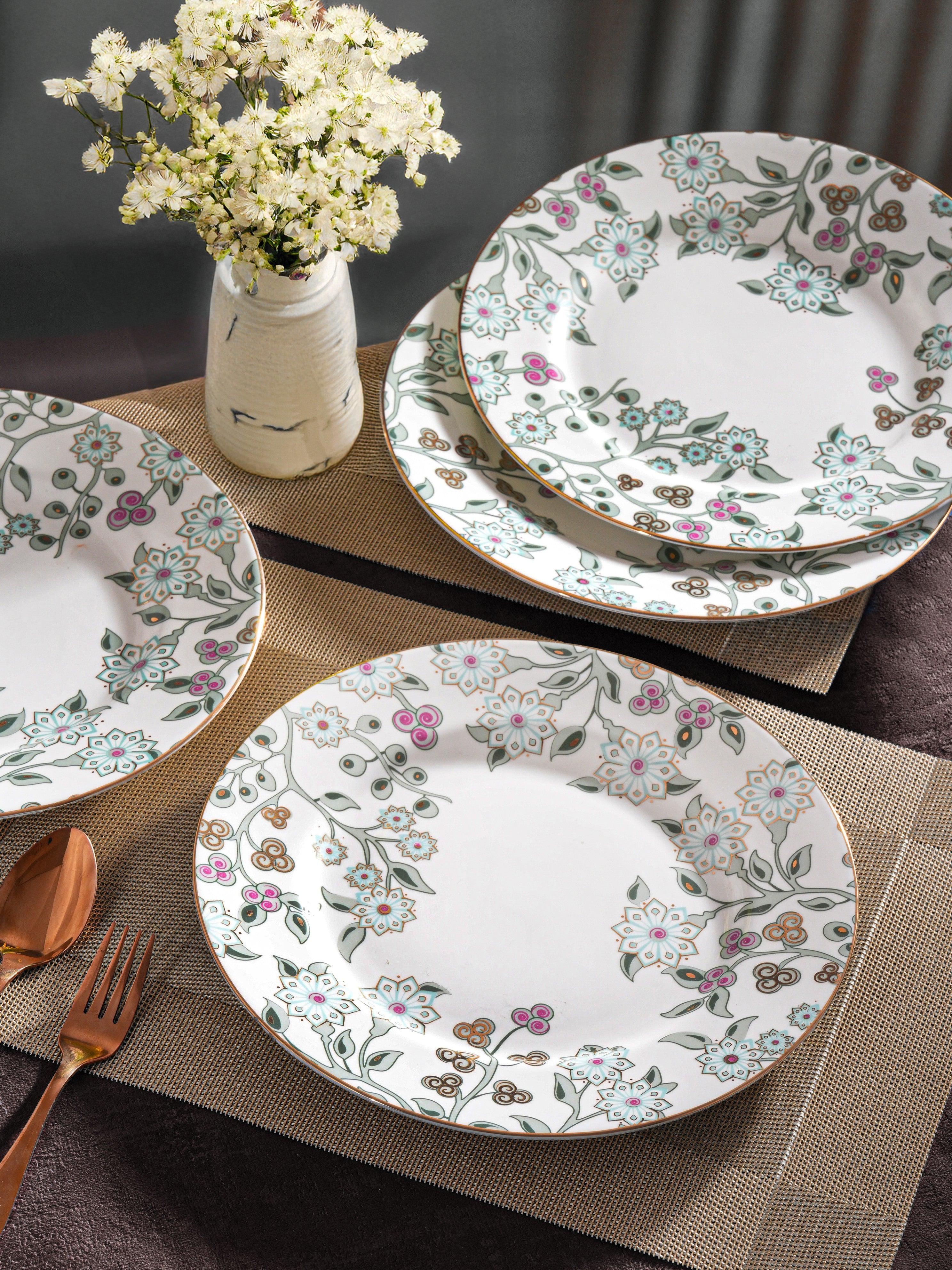 Sea Side Bloom 24K Gold Plated Dinner Plate