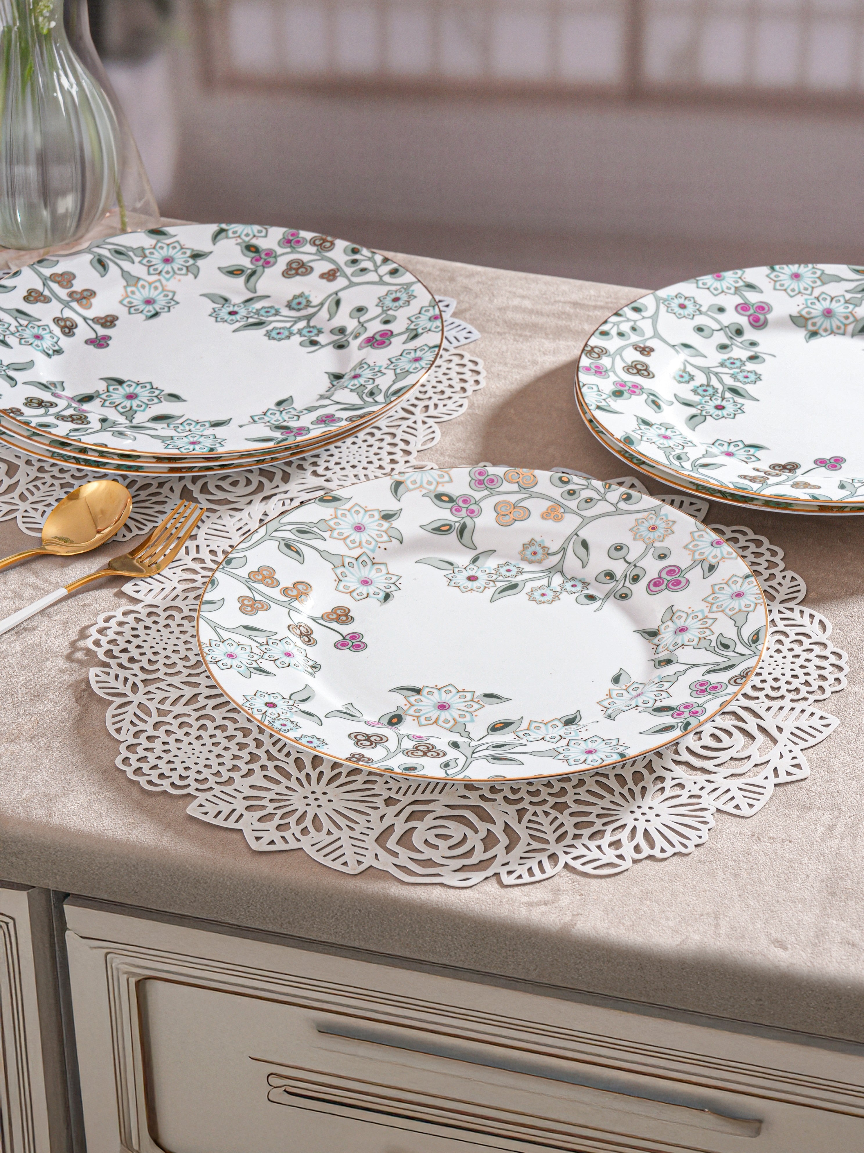 Sea Side Bloom 24K Gold Plated Dinner Plate