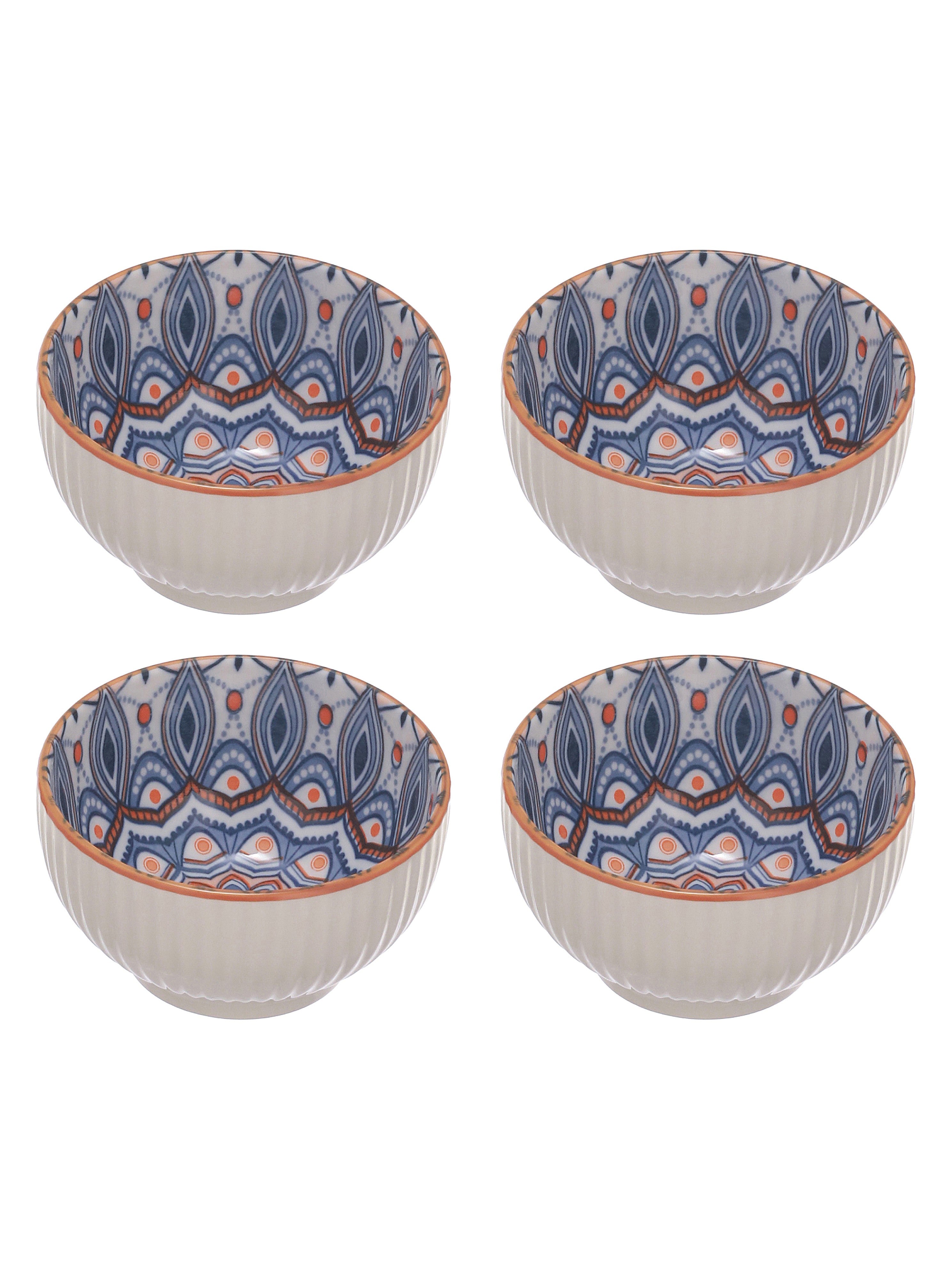 Boho Bloom Fine Porcelain Snack Bowls-Pack of 4