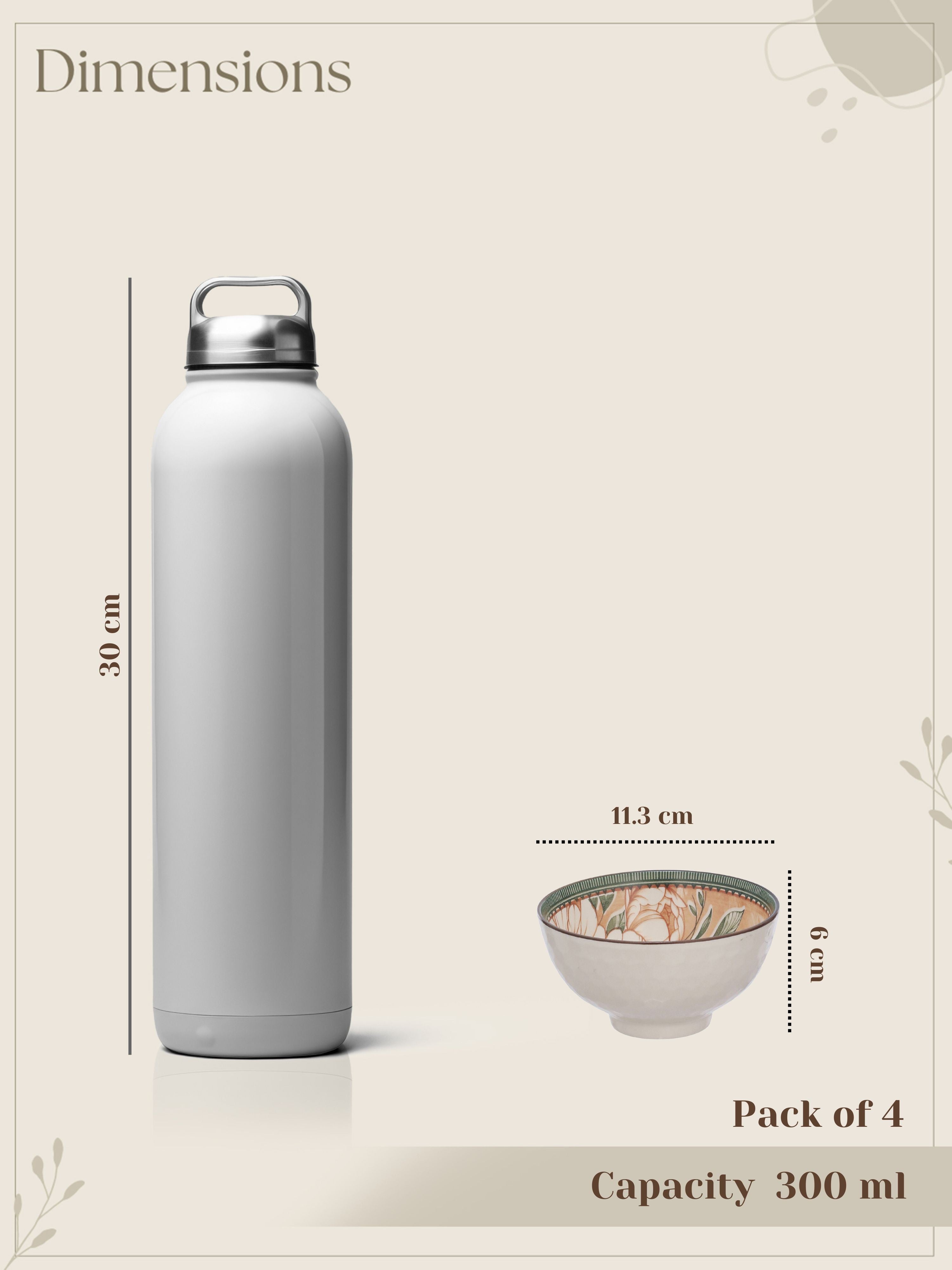 Pastel Petal Fine Porcelain Snack Bowls-Pack of 4