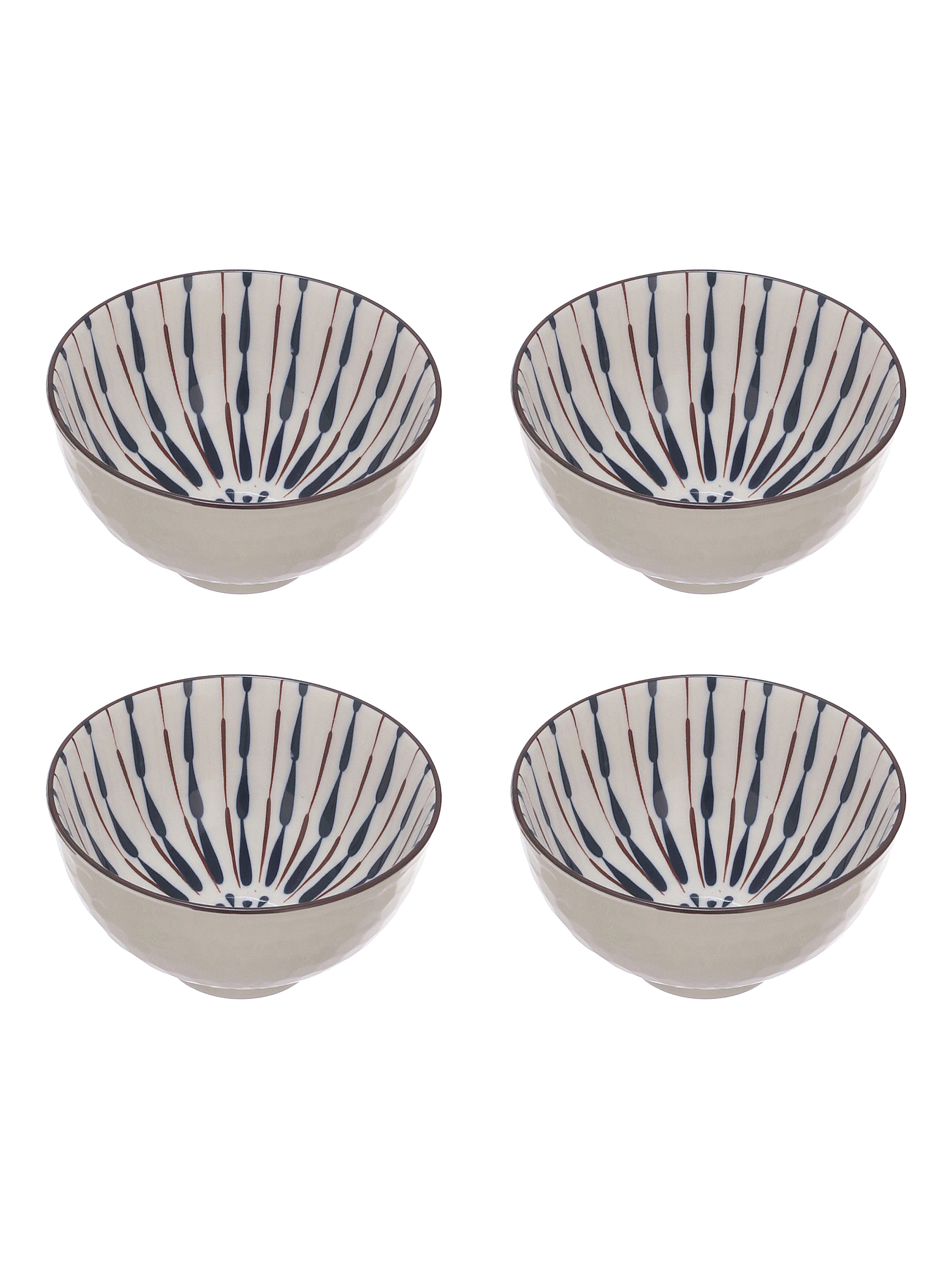 Indigo Drift Fine Porcelain Snack Bowls-Pack of 4