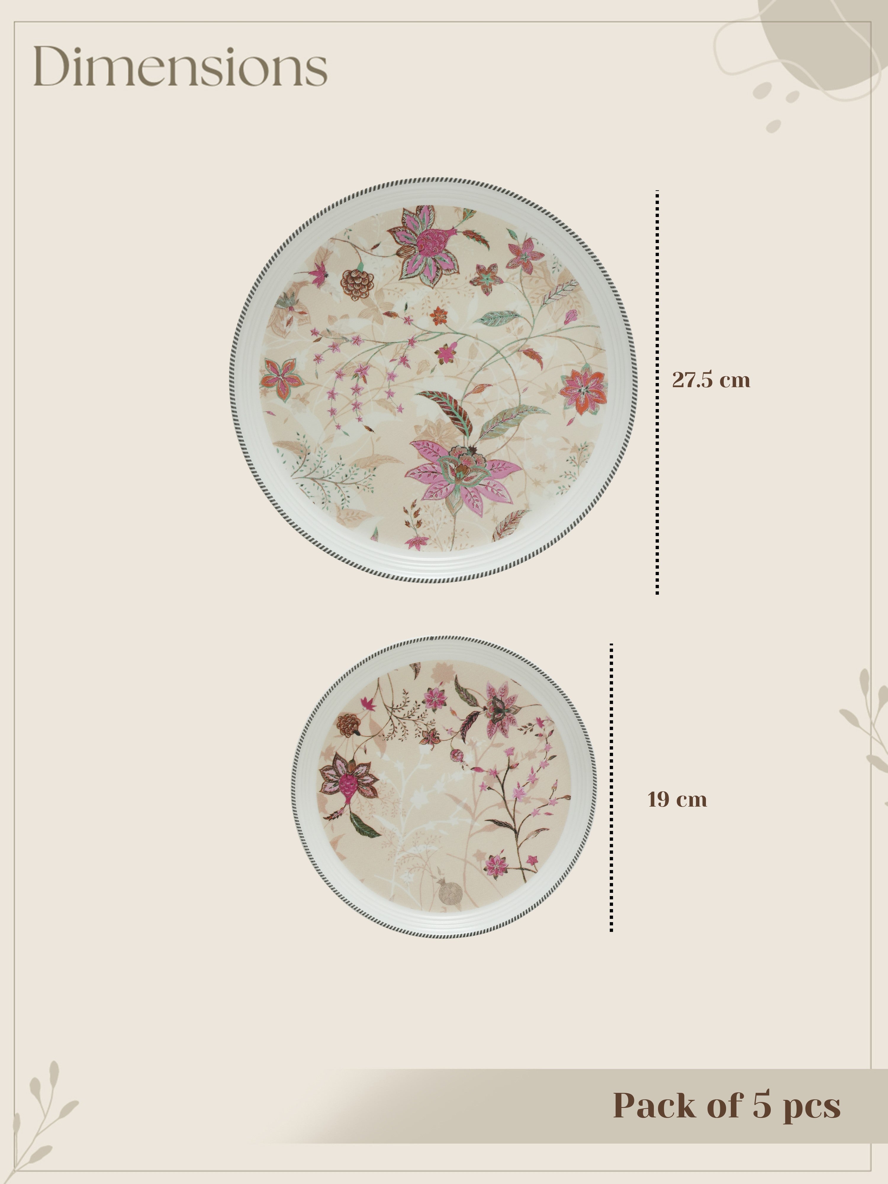 BlossomServe Porcelain Snack Set (Pack of 5)