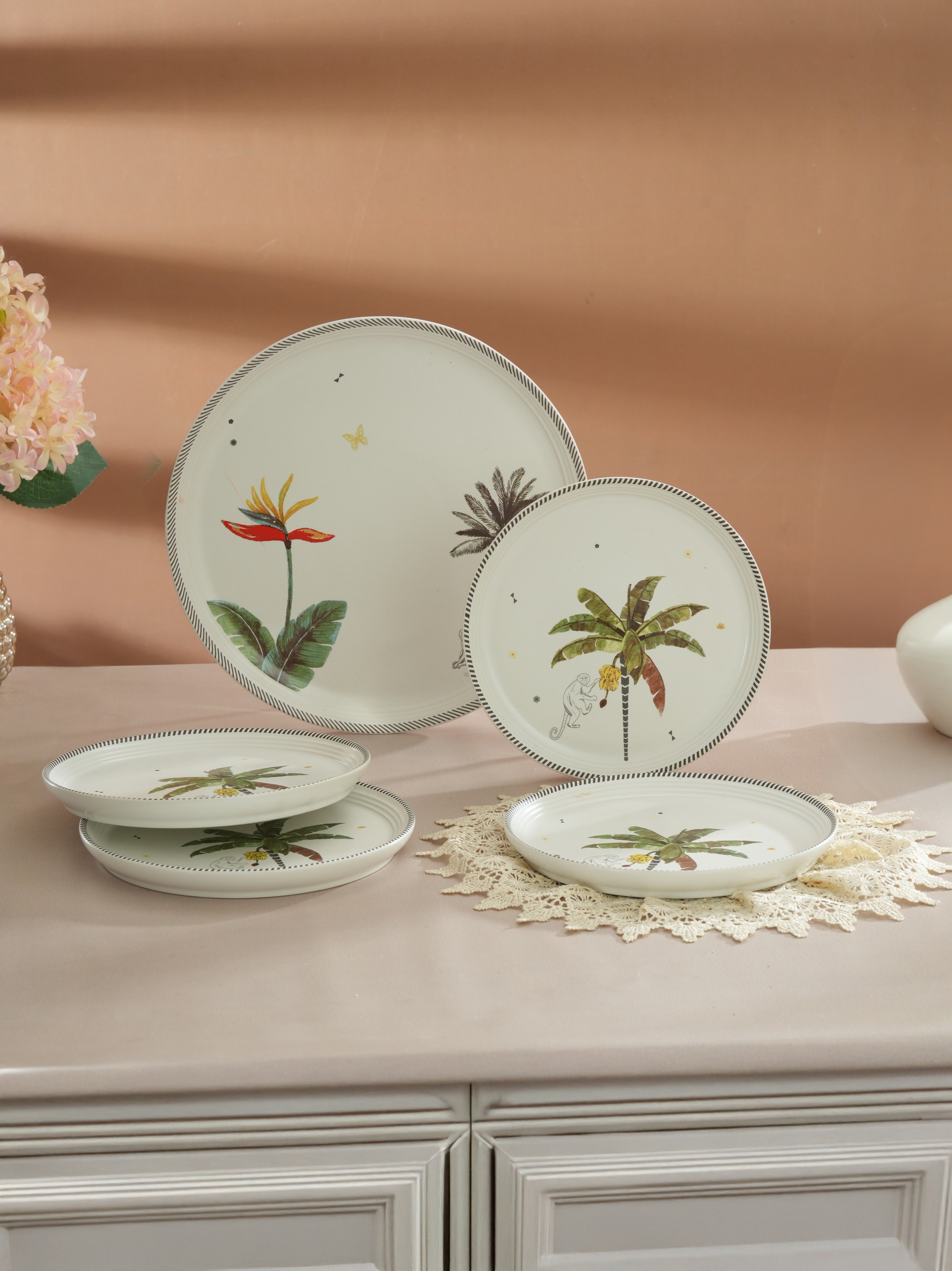 Tropical Mischief Porcelain Snack Set (Pack of 5)