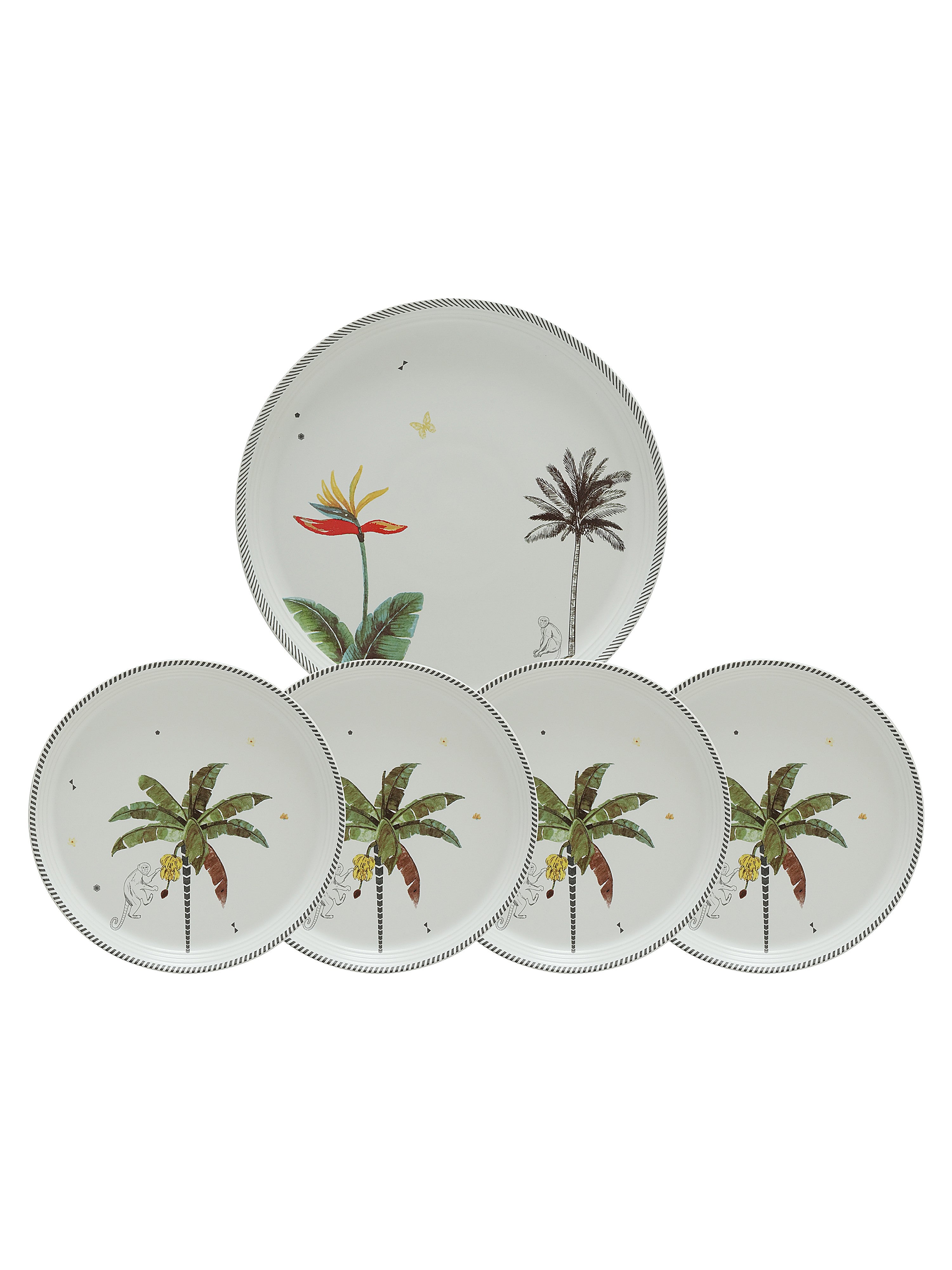 Tropical Mischief Porcelain Snack Set (Pack of 5)