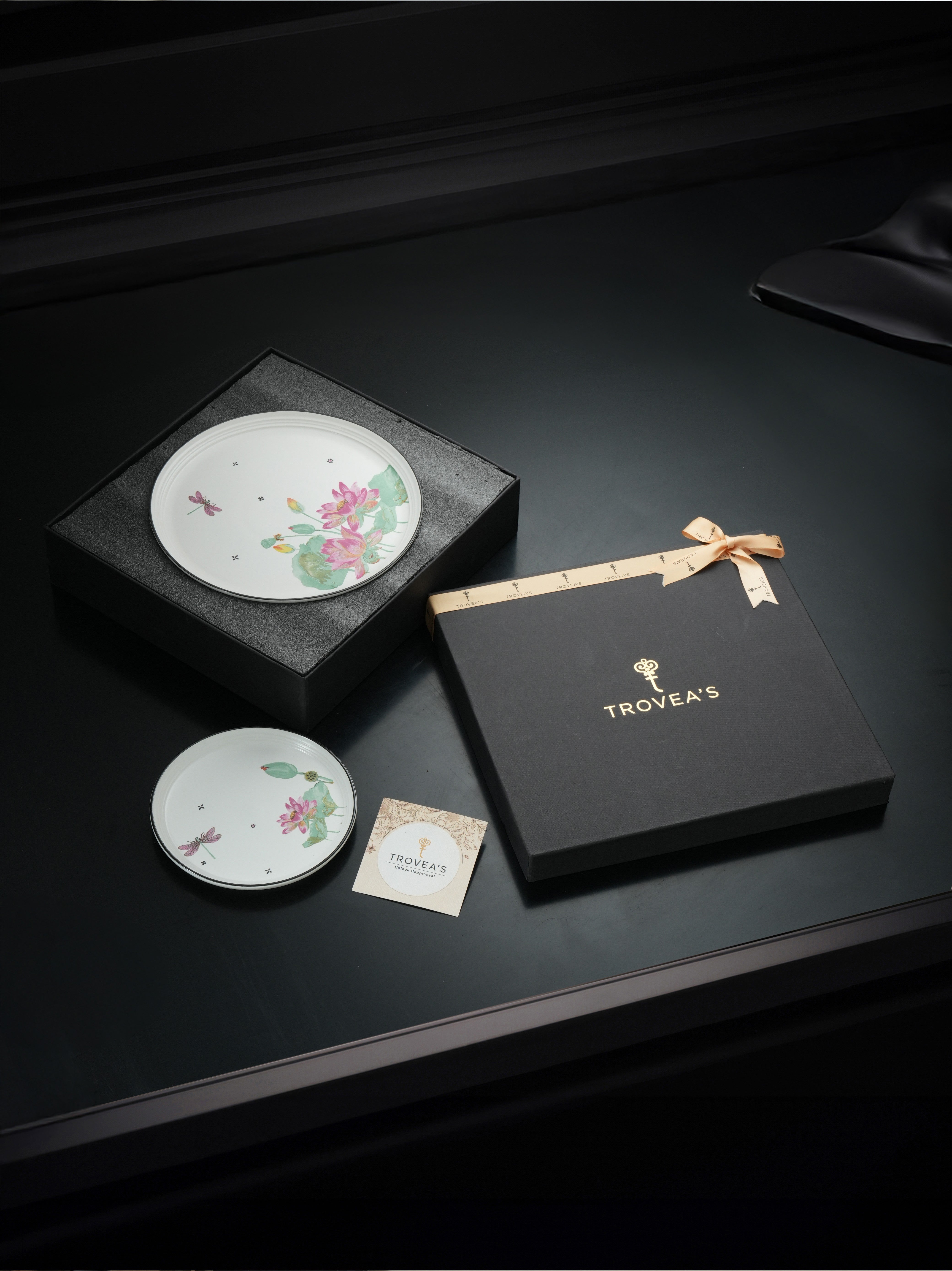 Dragonfly Bloom Porcelain Snack Set (Pack of 5)