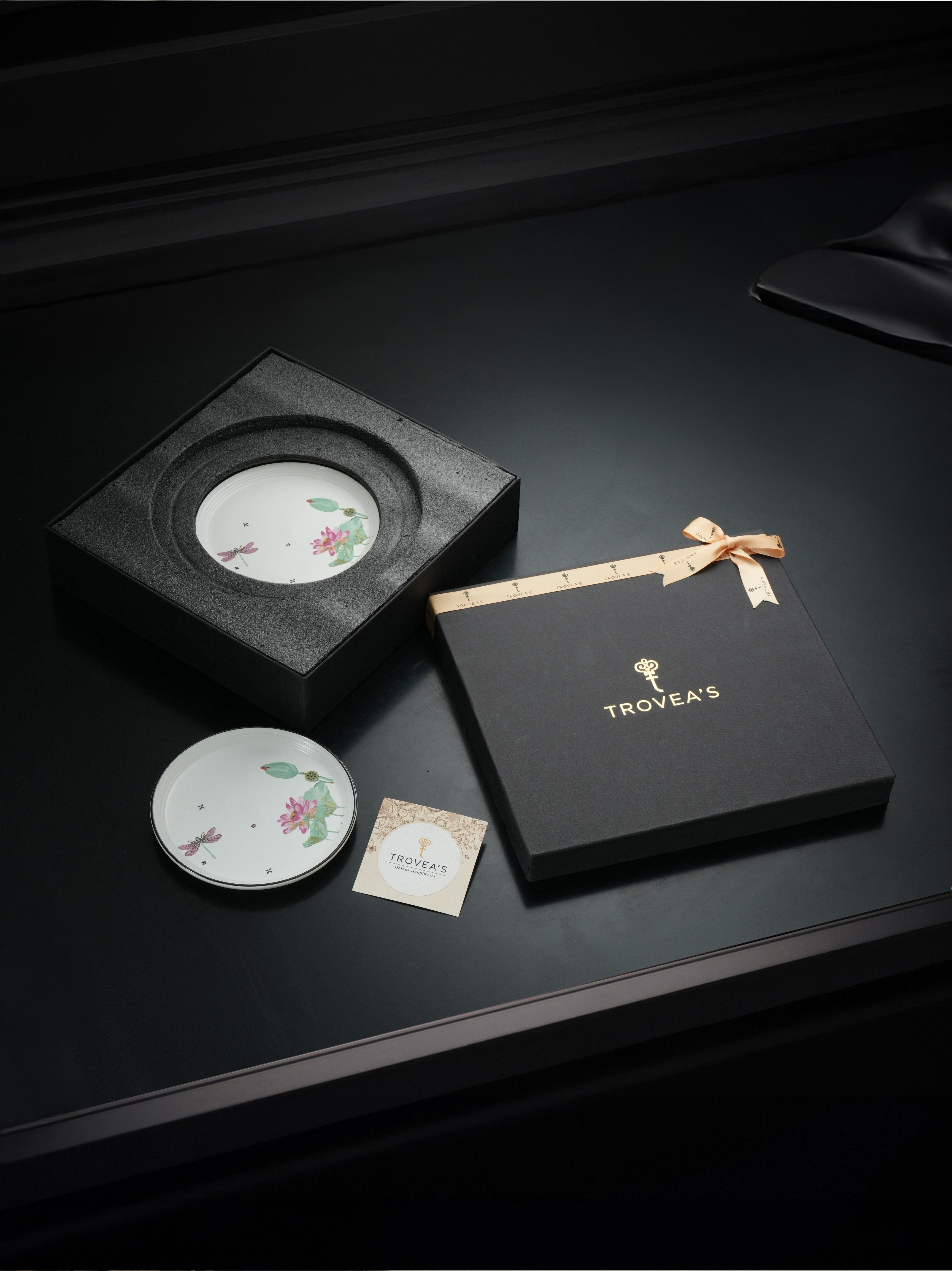 Dragonfly Bloom Porcelain Snack Set (Pack of 5)