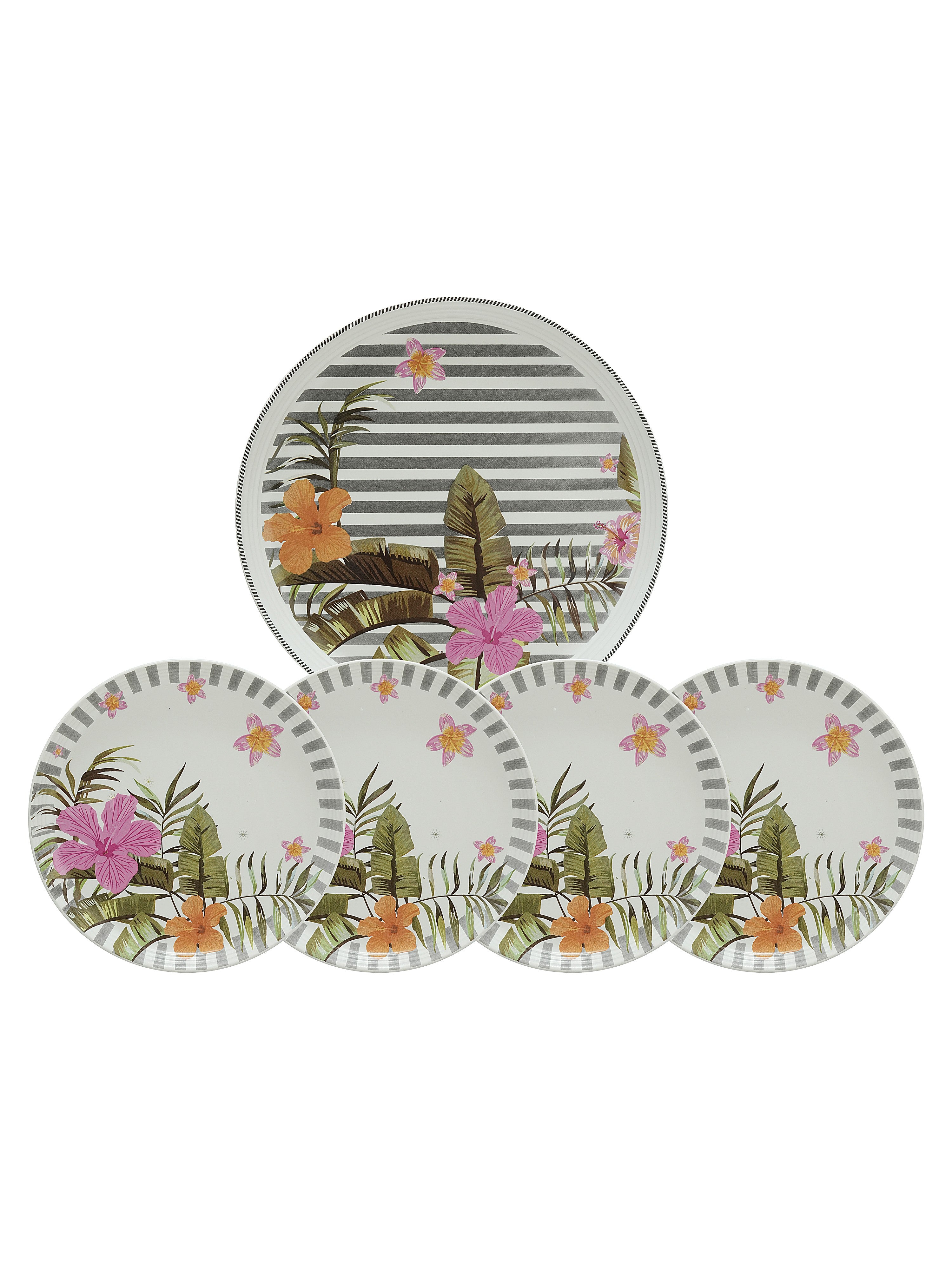 Striped Blosson Porcelain Snack Set (Pack of 5)