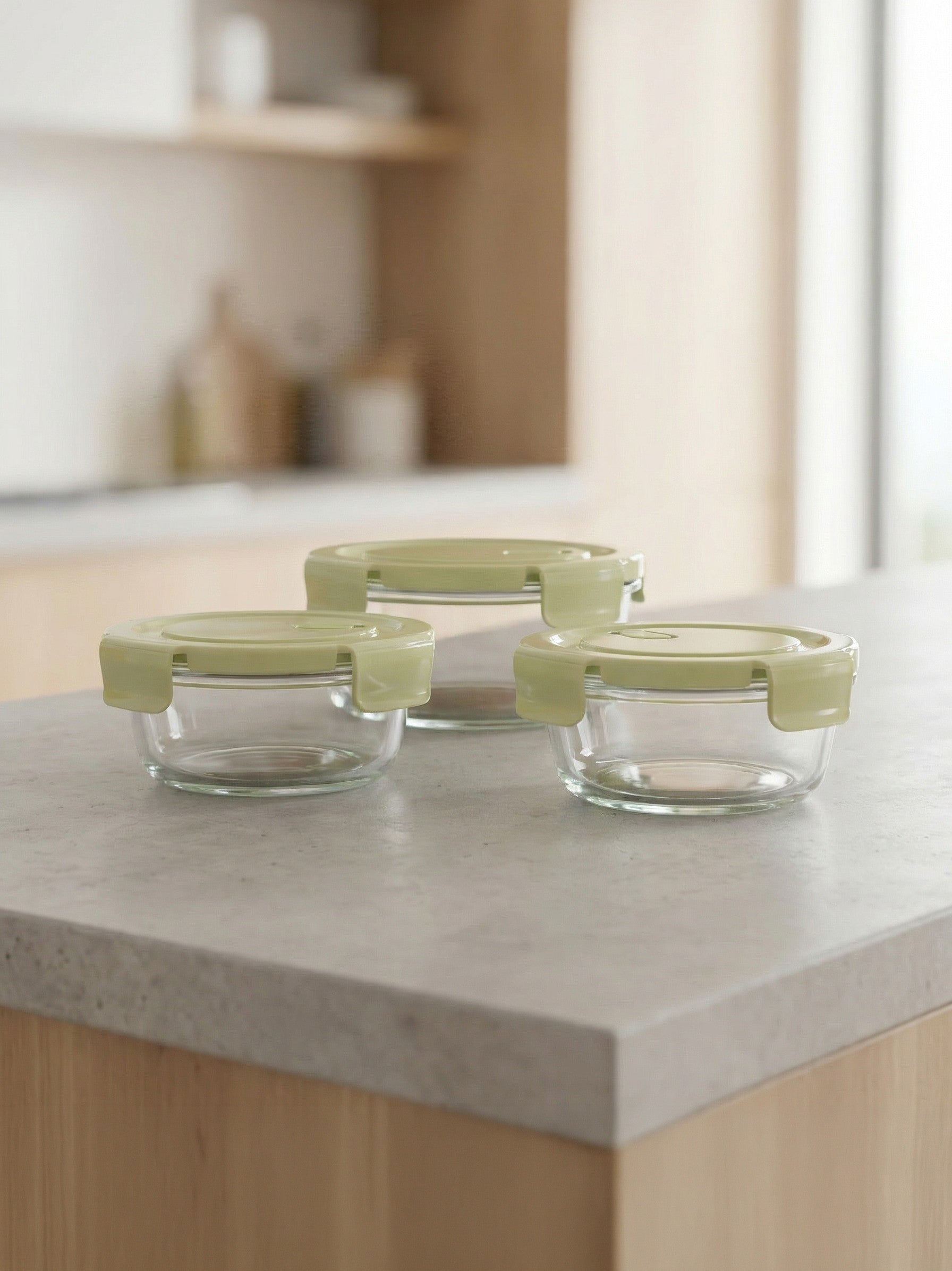 RoundNest Glass Storage Set (Pack of 3)
