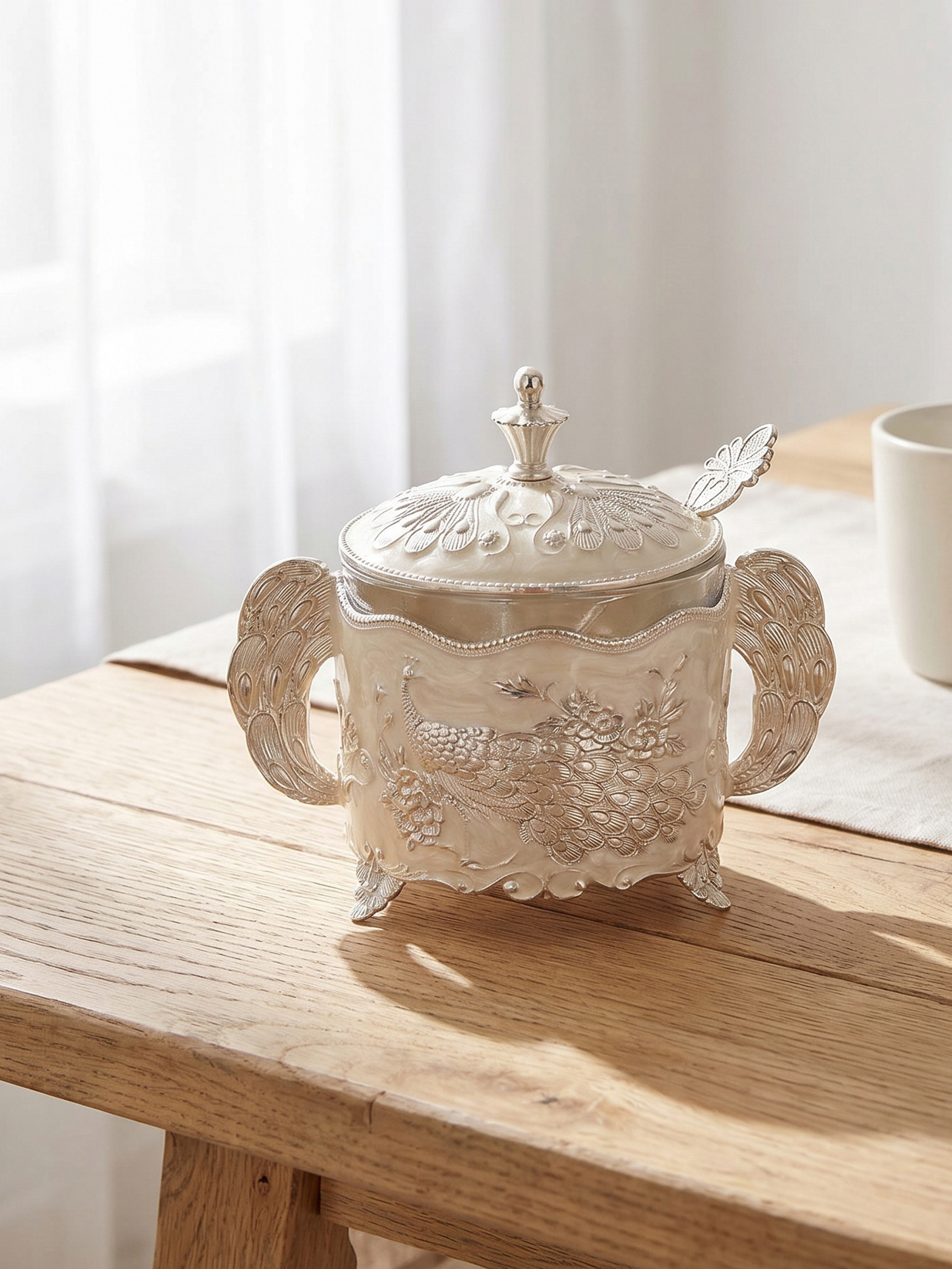 Vintage Royale Dry Fruit Bowl with Lid and Spoon