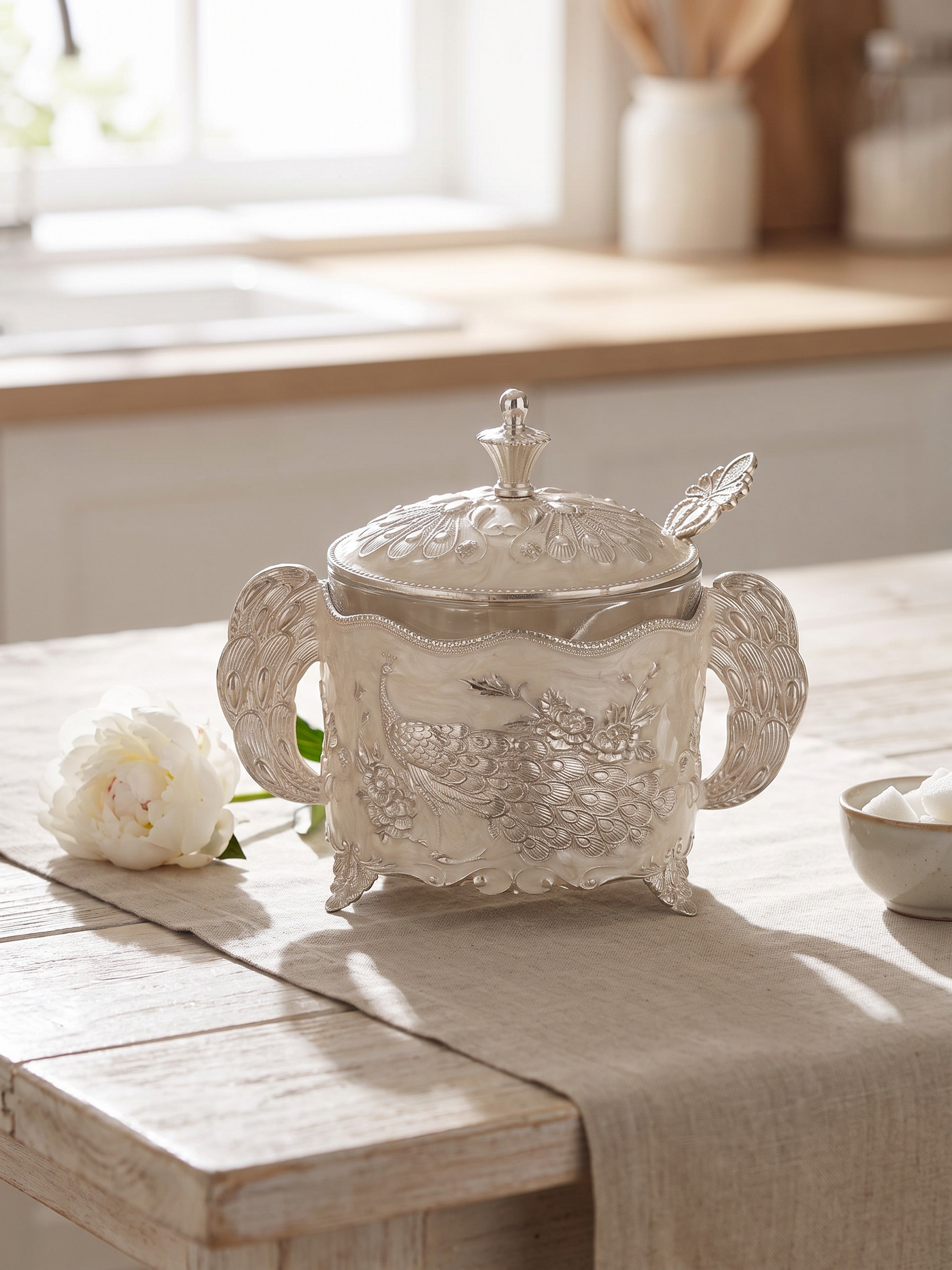 Vintage Royale Dry Fruit Bowl with Lid and Spoon