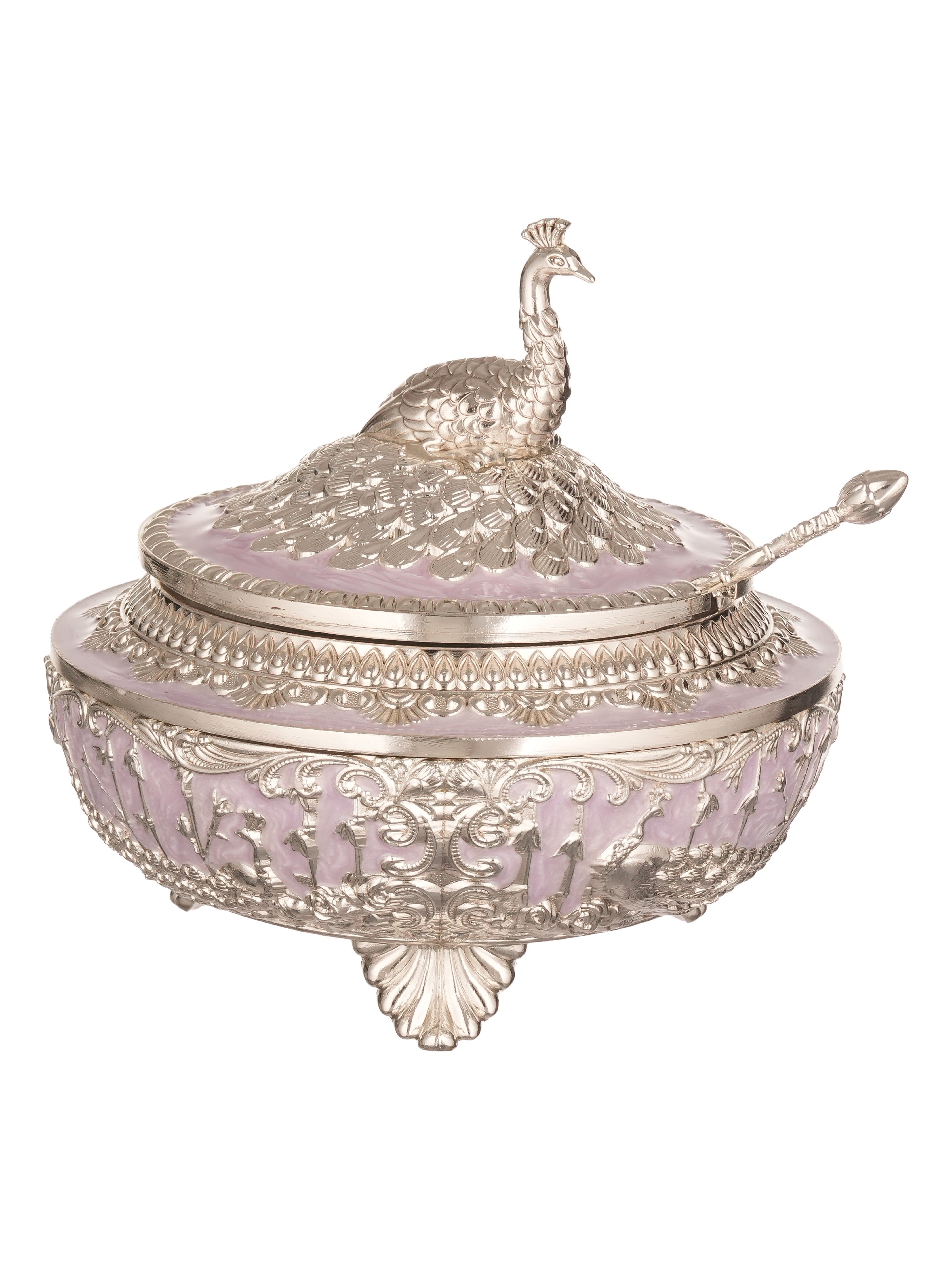 Lilac Crest Covered Bowl with Spoon