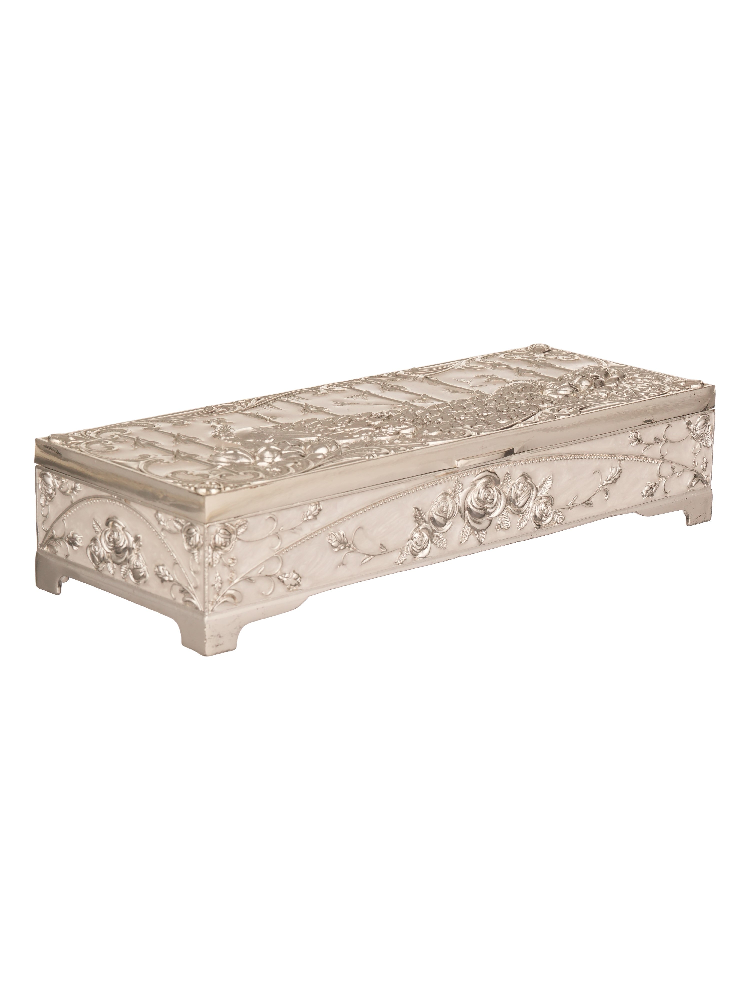 Peacock Royale Dry Fruit Box-White