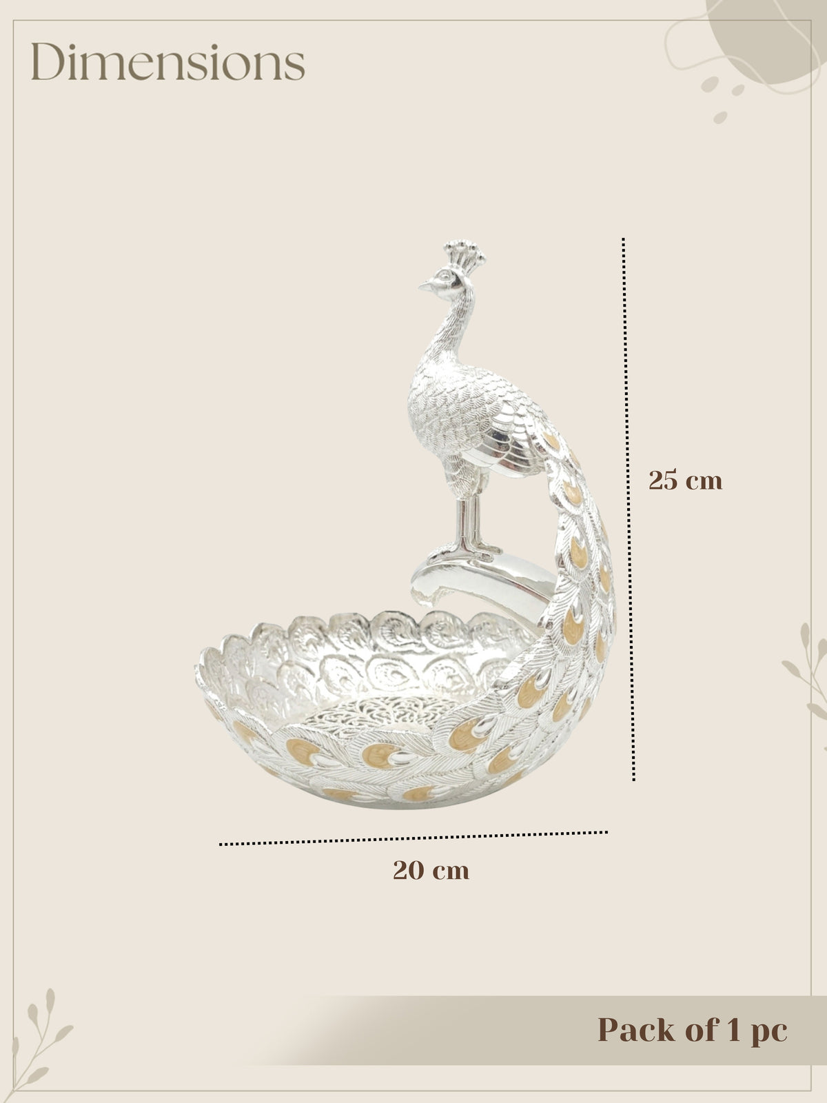 Aura Silver Peacock Nut Bowl