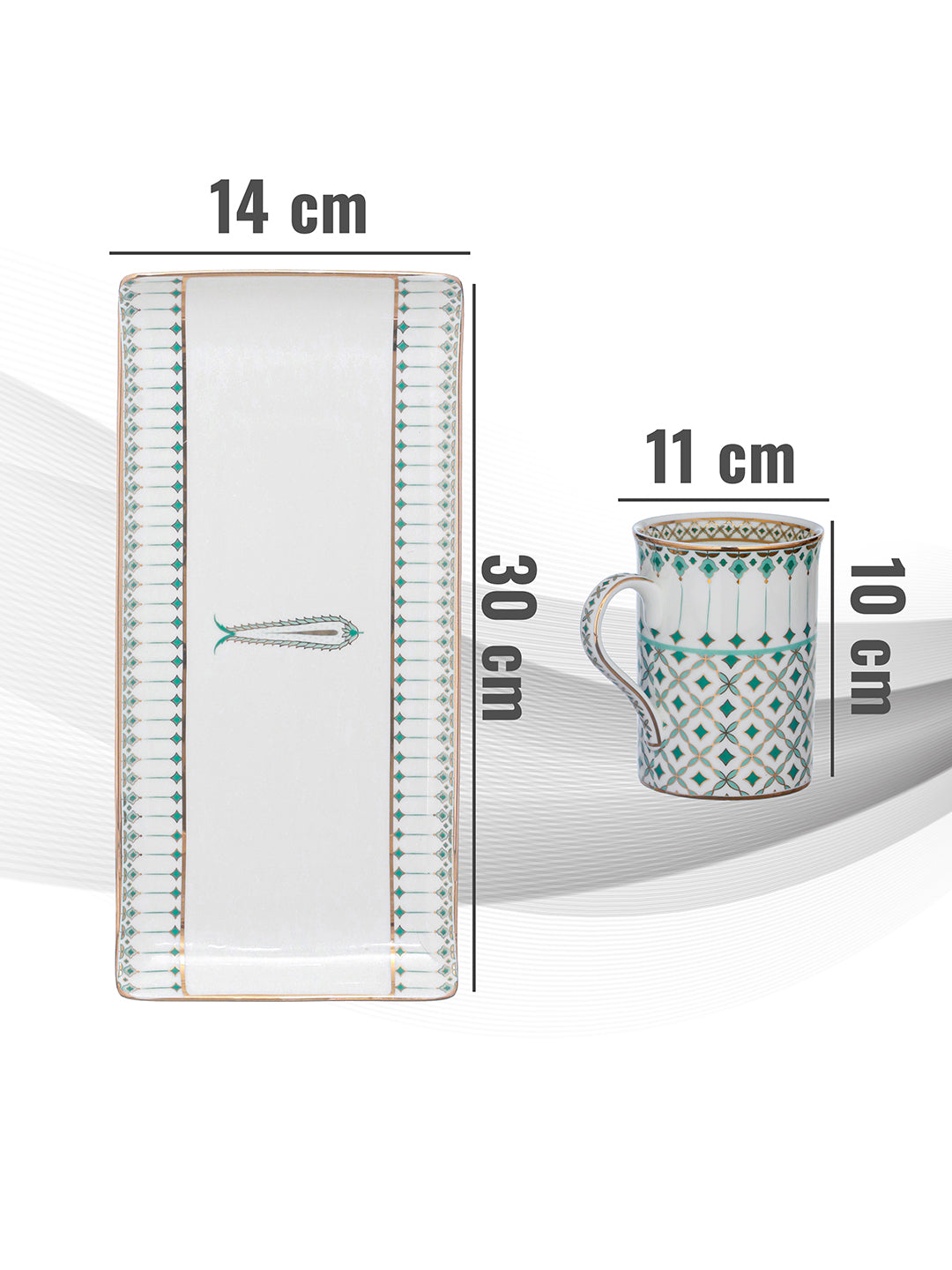 Momentum 24K Gold Plated Mugs and Tray Set