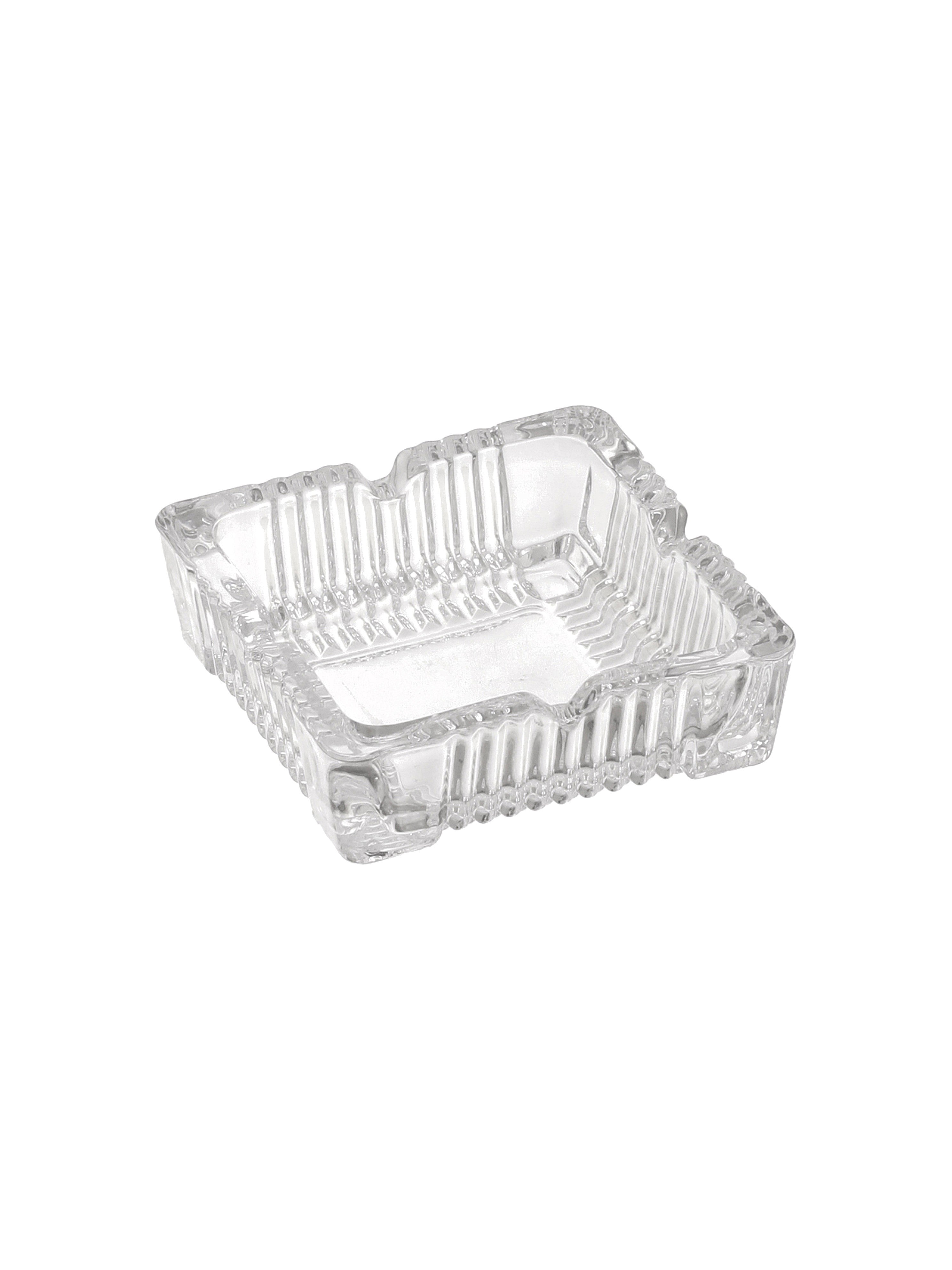 CrystalFlare & Serene Cut Clear Glass Ashtray Combo Set