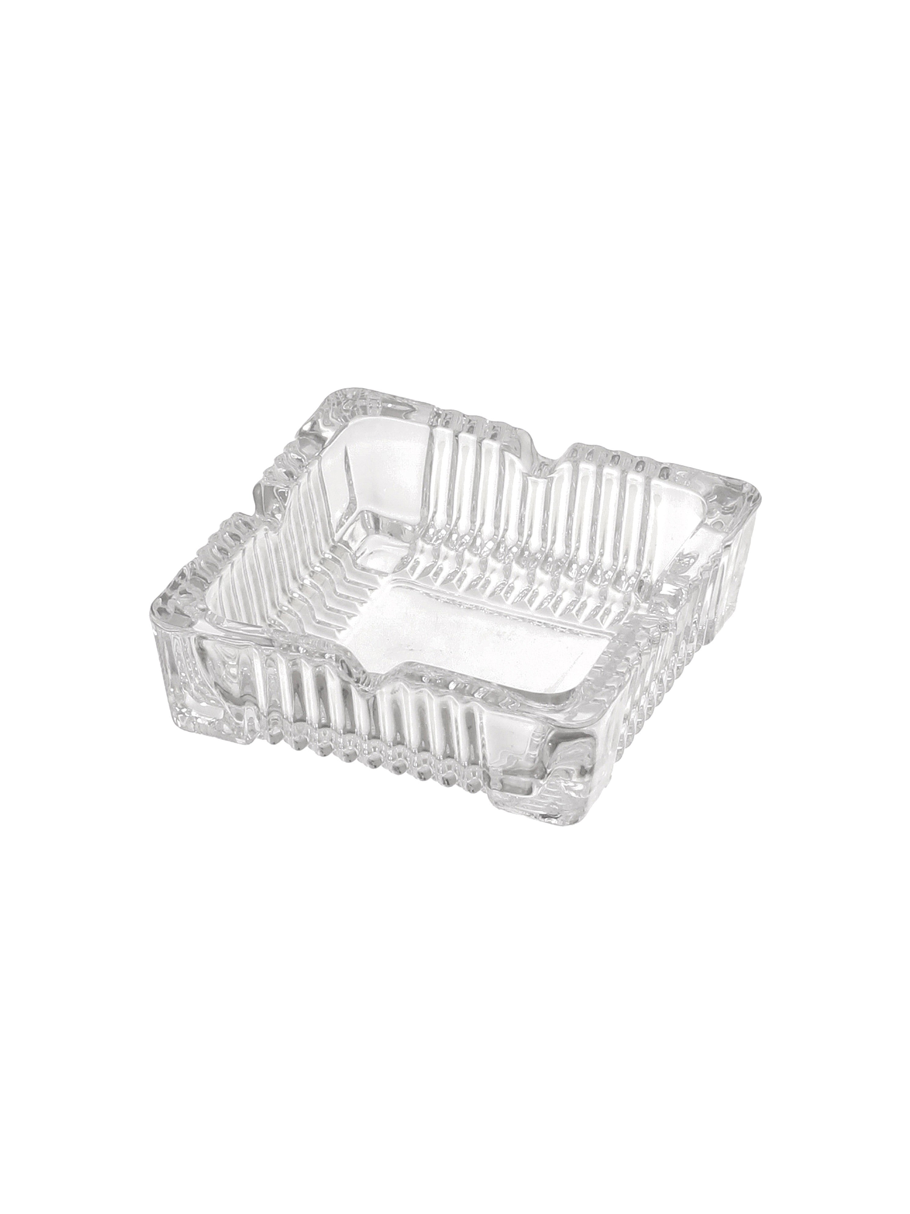 CrystalFlare & Serene Cut Clear Glass Ashtray Combo Set