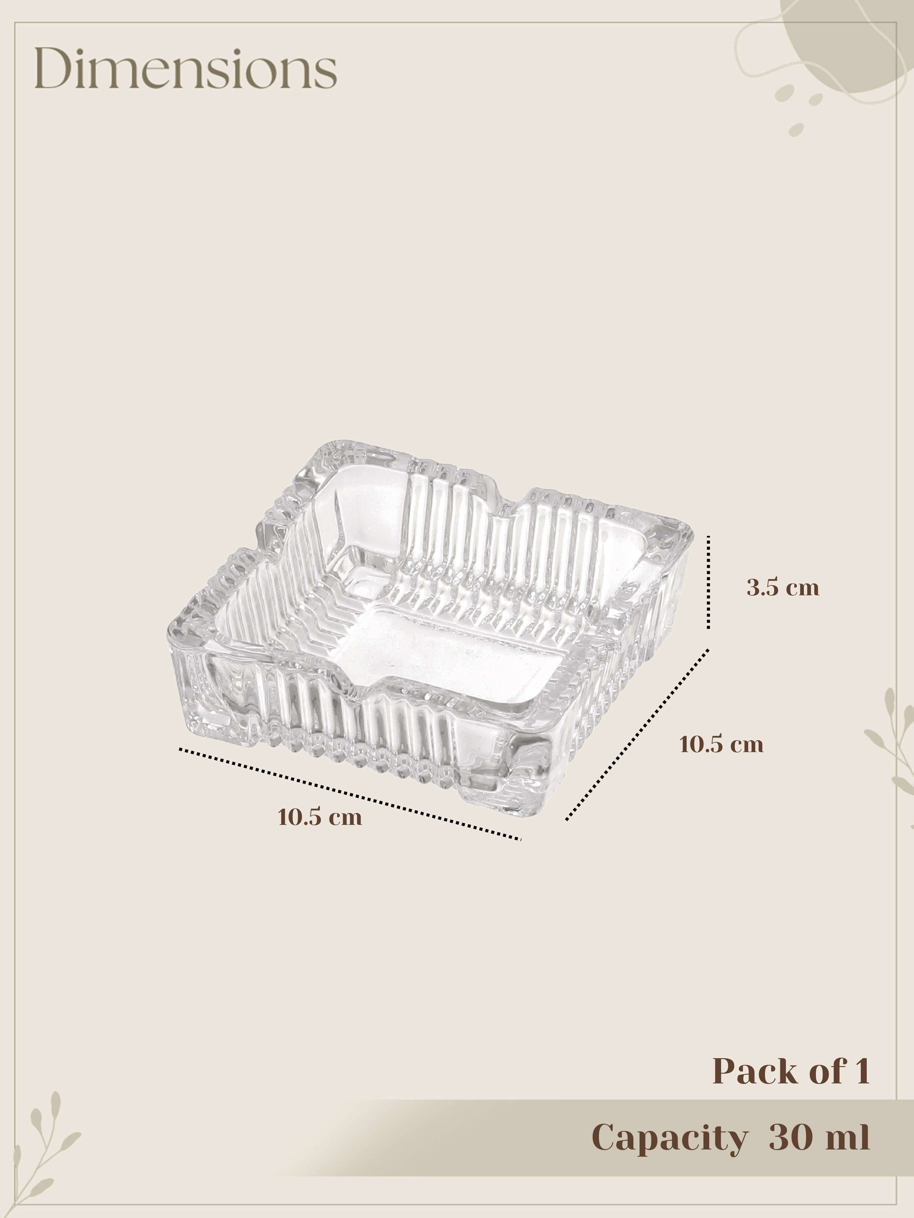 CrystalFlare & Serene Cut Clear Glass Ashtray Combo Set