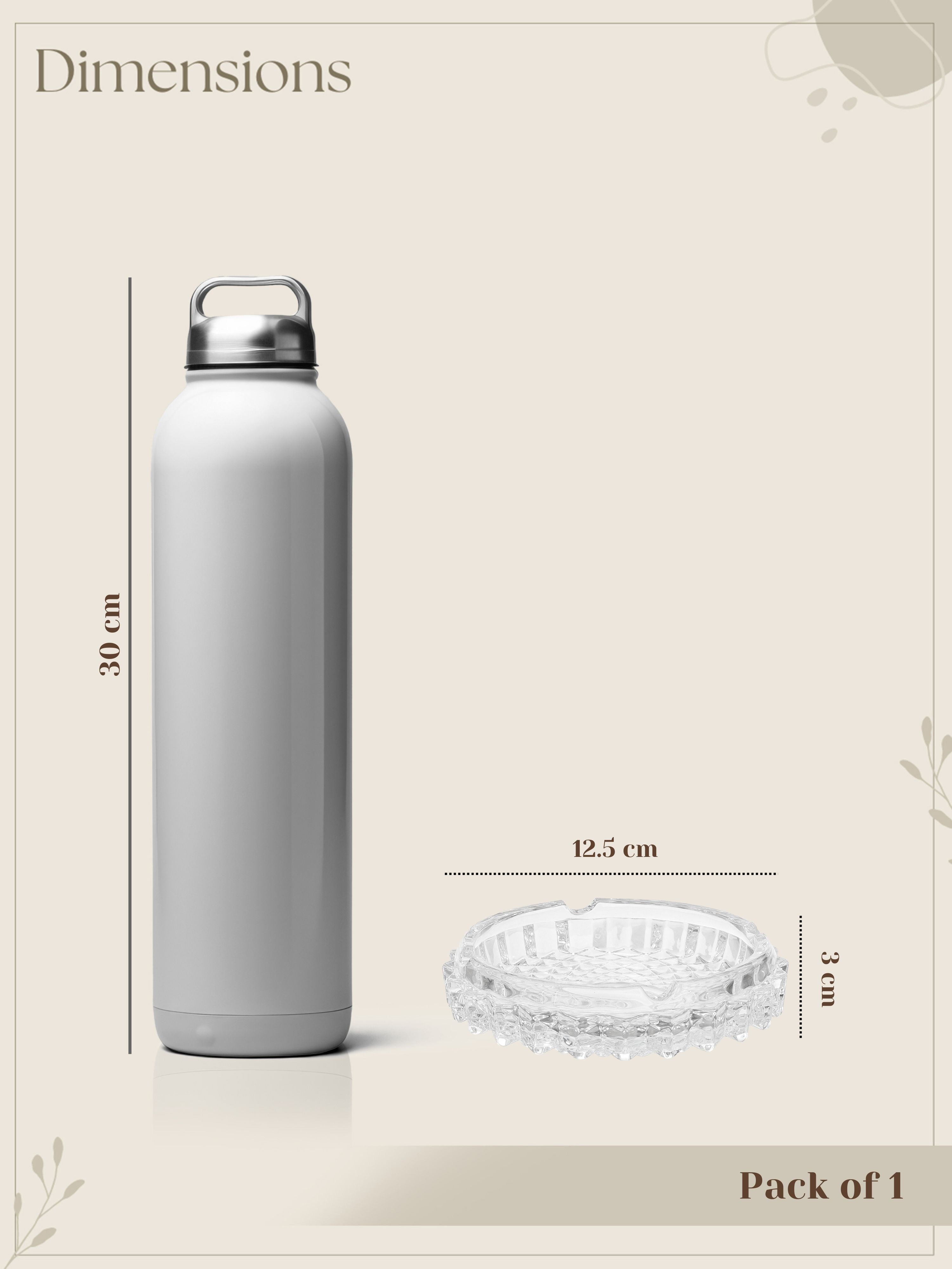 CrystalFlare & Serene Cut Clear Glass Ashtray Combo Set