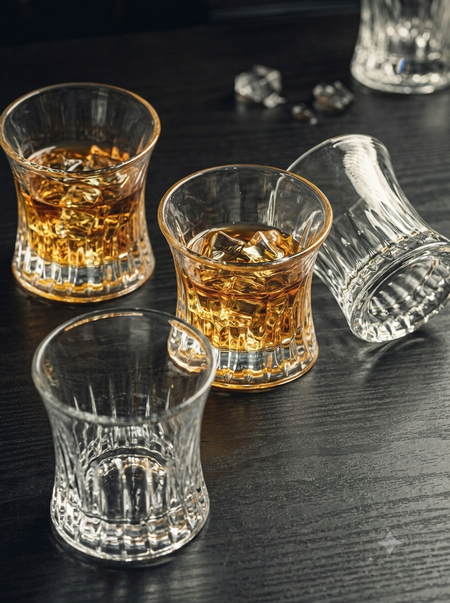 SANDTIMER CRYSTAL WHISKEY GLASS
