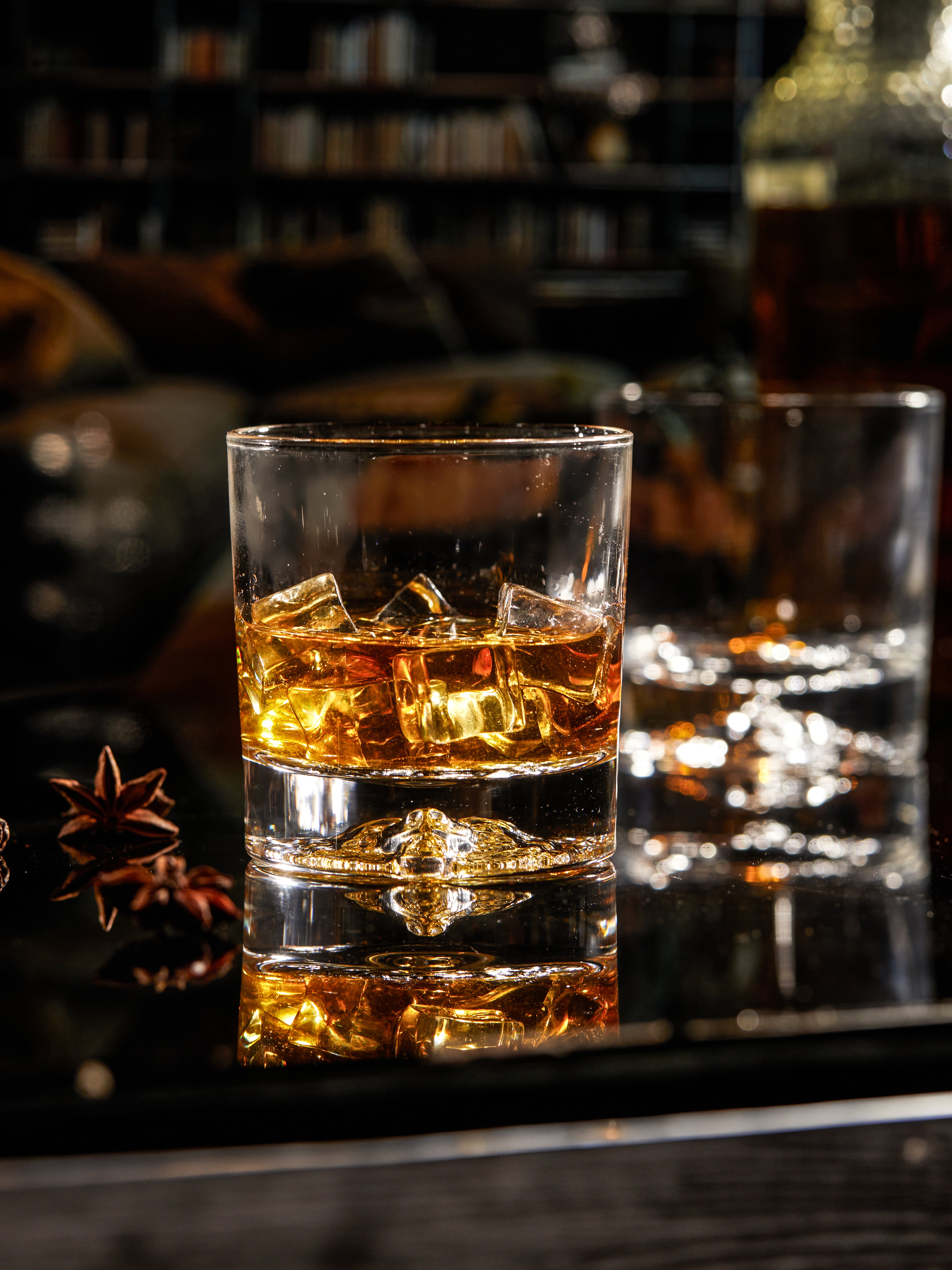 Elephant Embossed Crystal Whiskey Glass