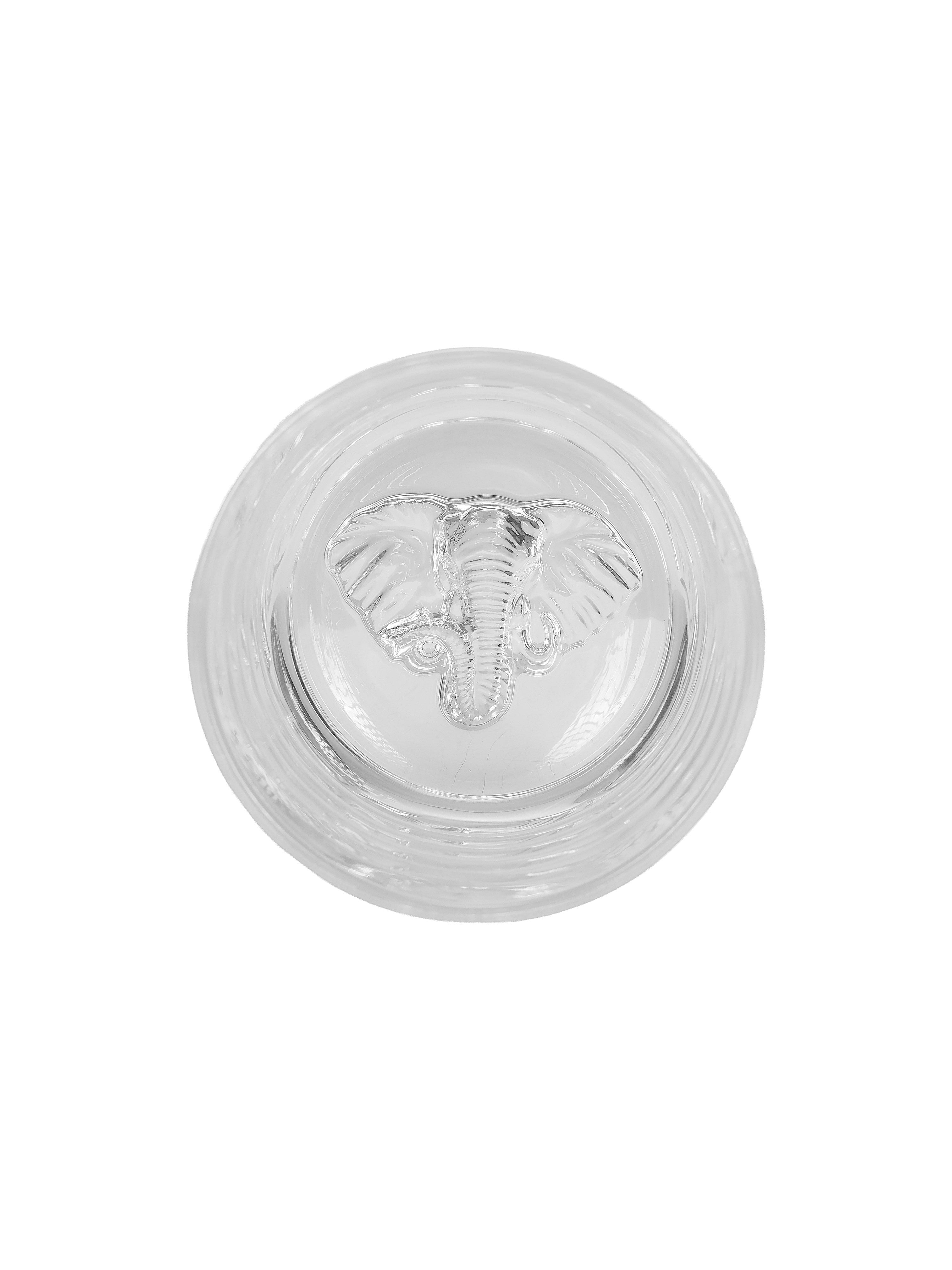 Elephant Embossed Crystal Whiskey Glass
