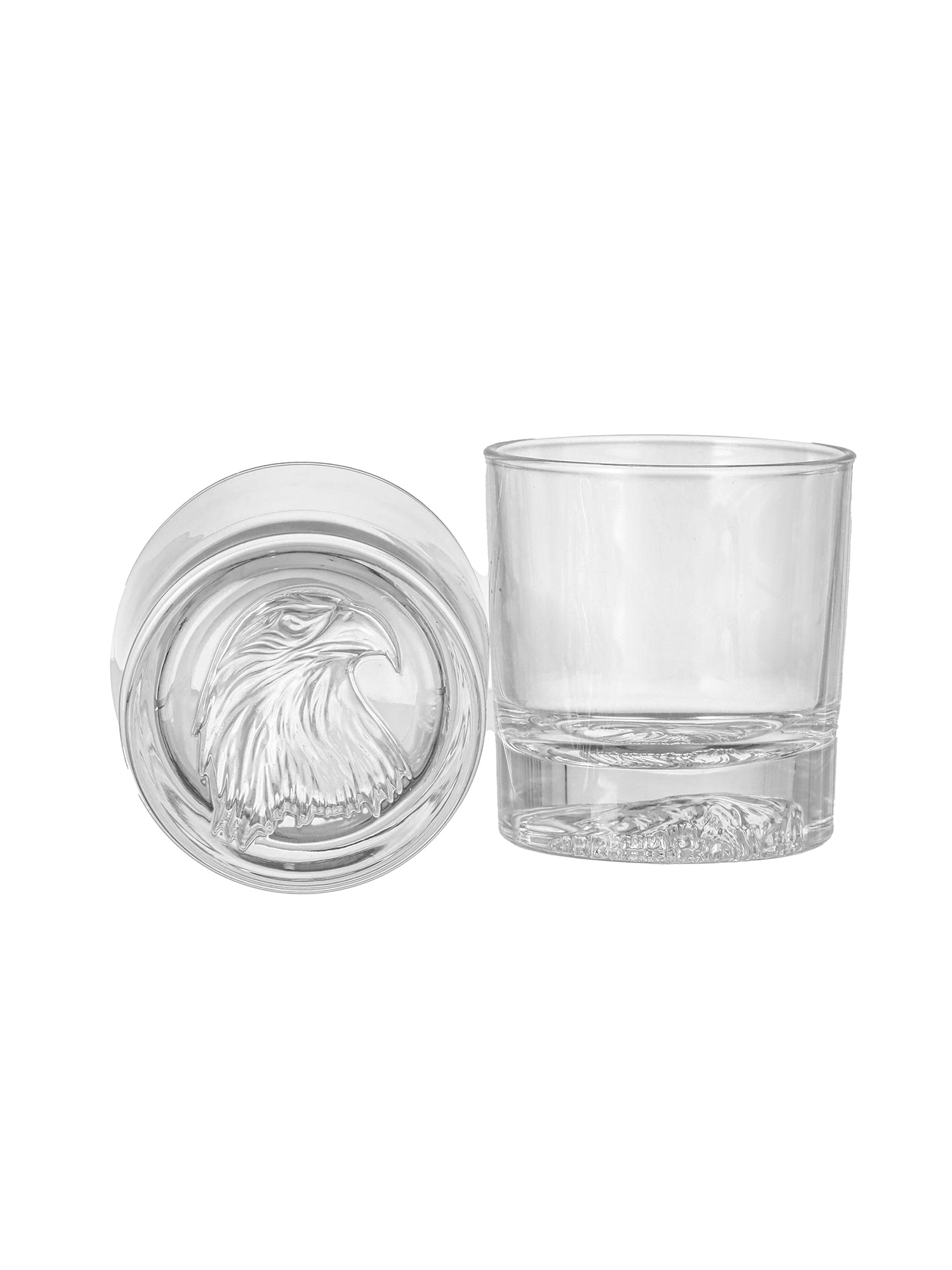 Crystal Old Fashioned Whiskey Glass With Eagle Embossed| Set Of 6