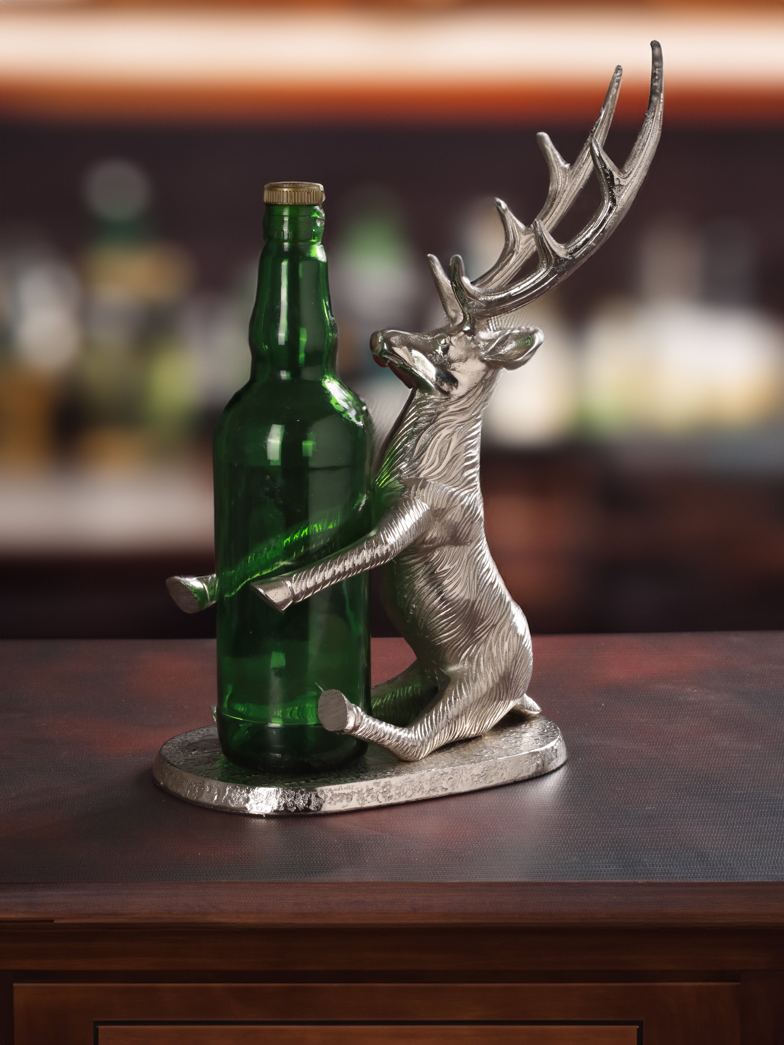 Buck's Spirit Stand: Elegant Deer Bottle Holder