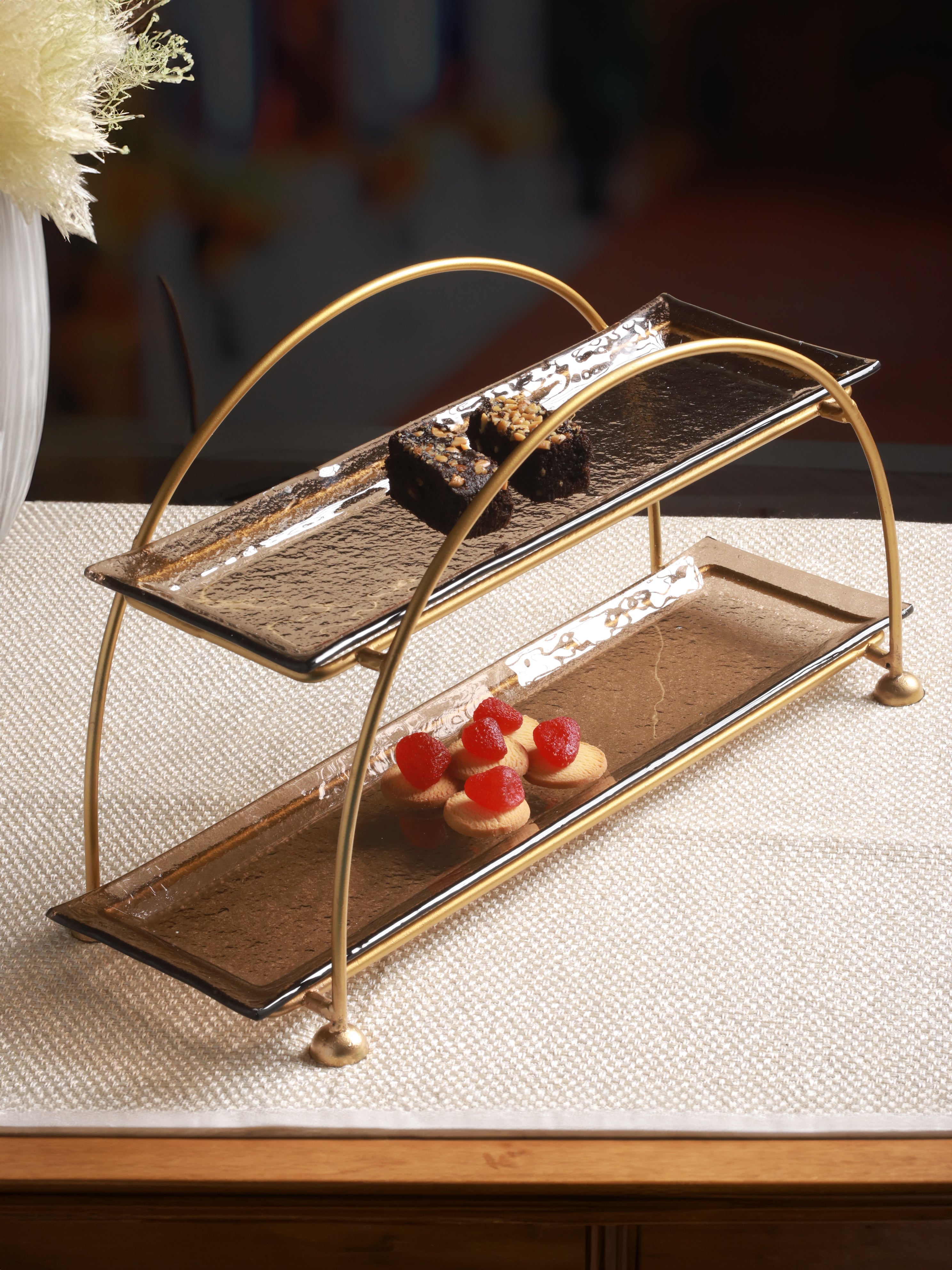 GOLDEN BRIDGE DOUBLE DECKER PLATTER