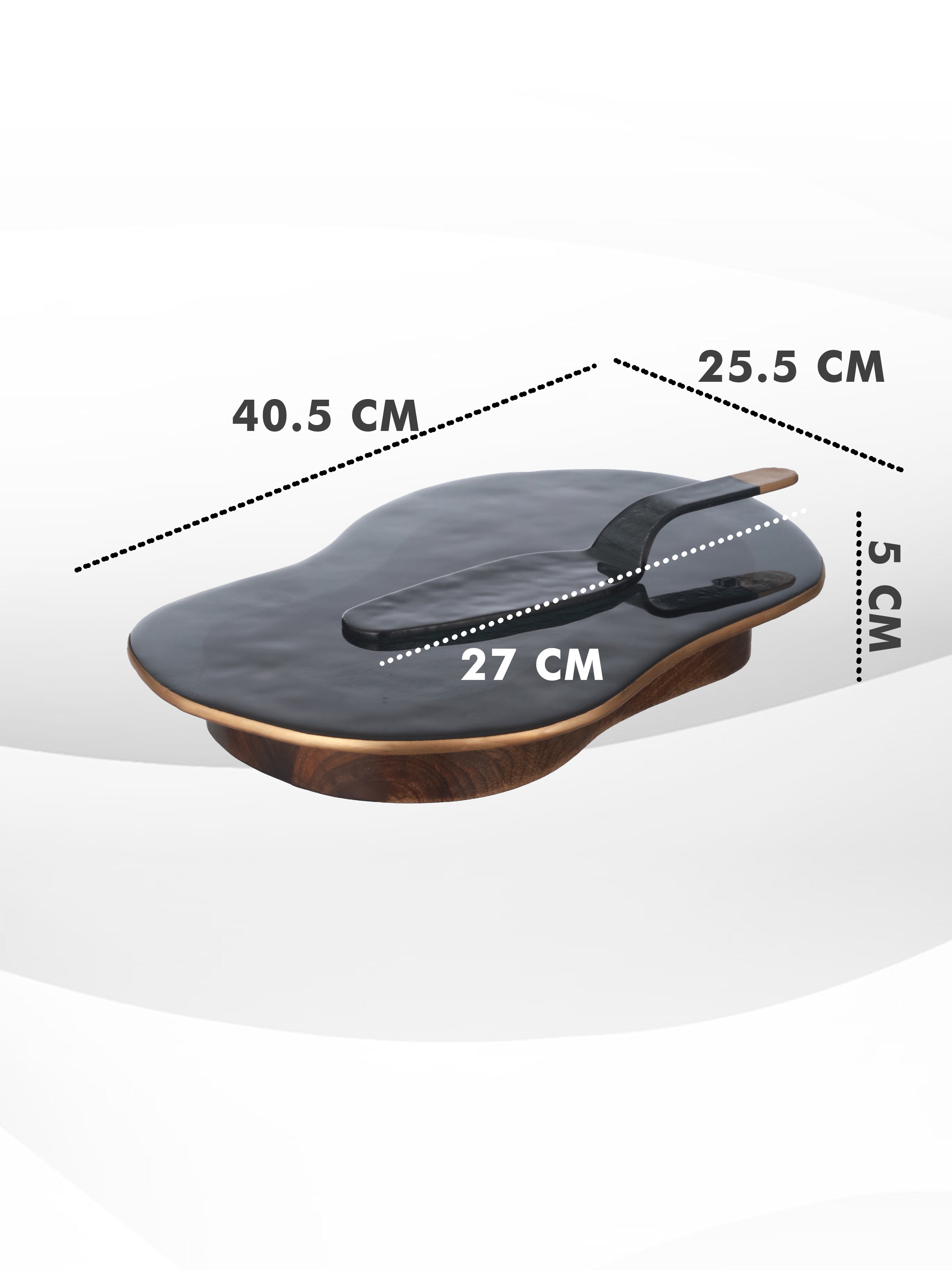 Black & Gold Pebble Big Platter