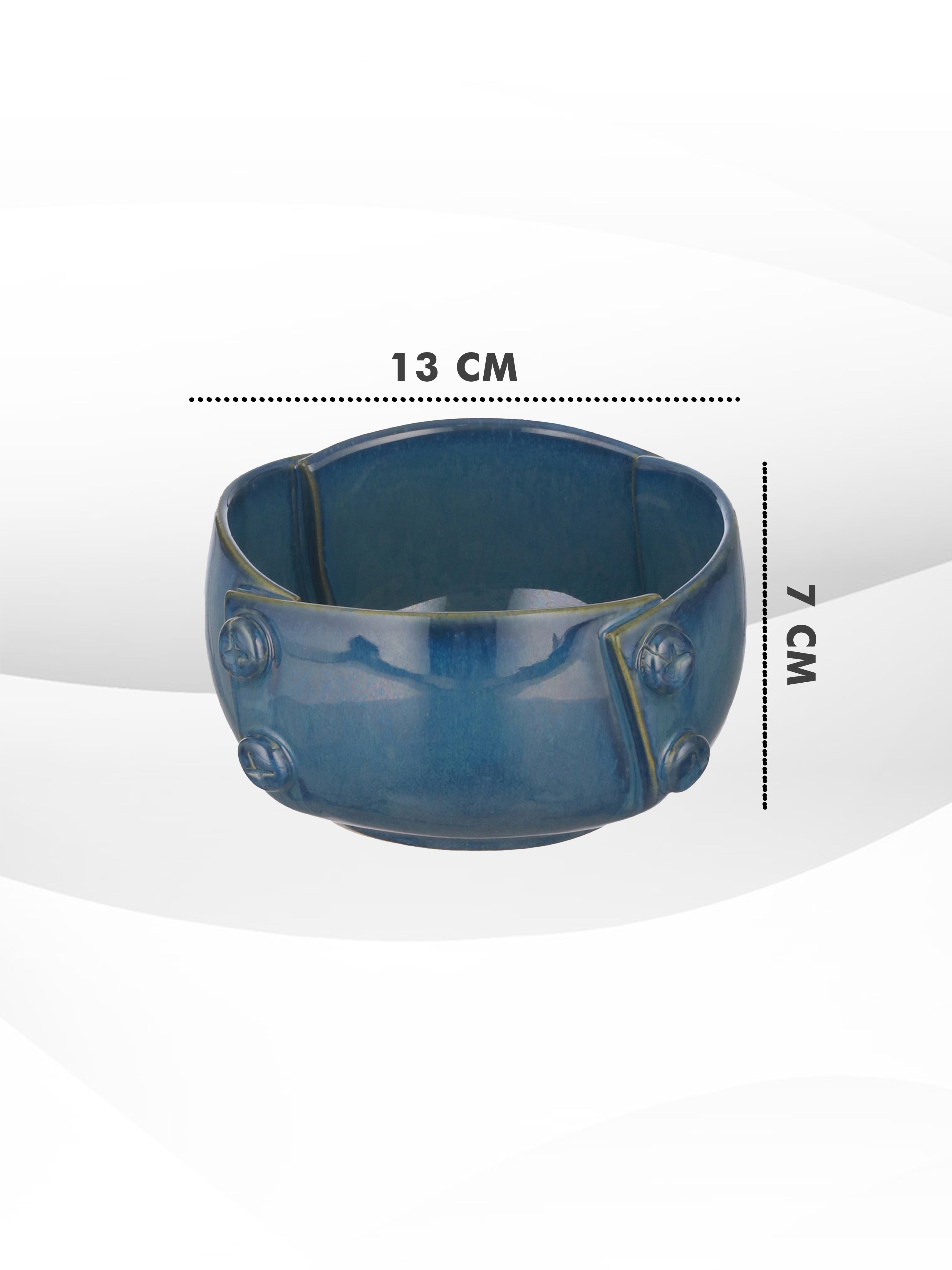 Teal Blue Ceramic Serving Bowl (Pack Of 2)