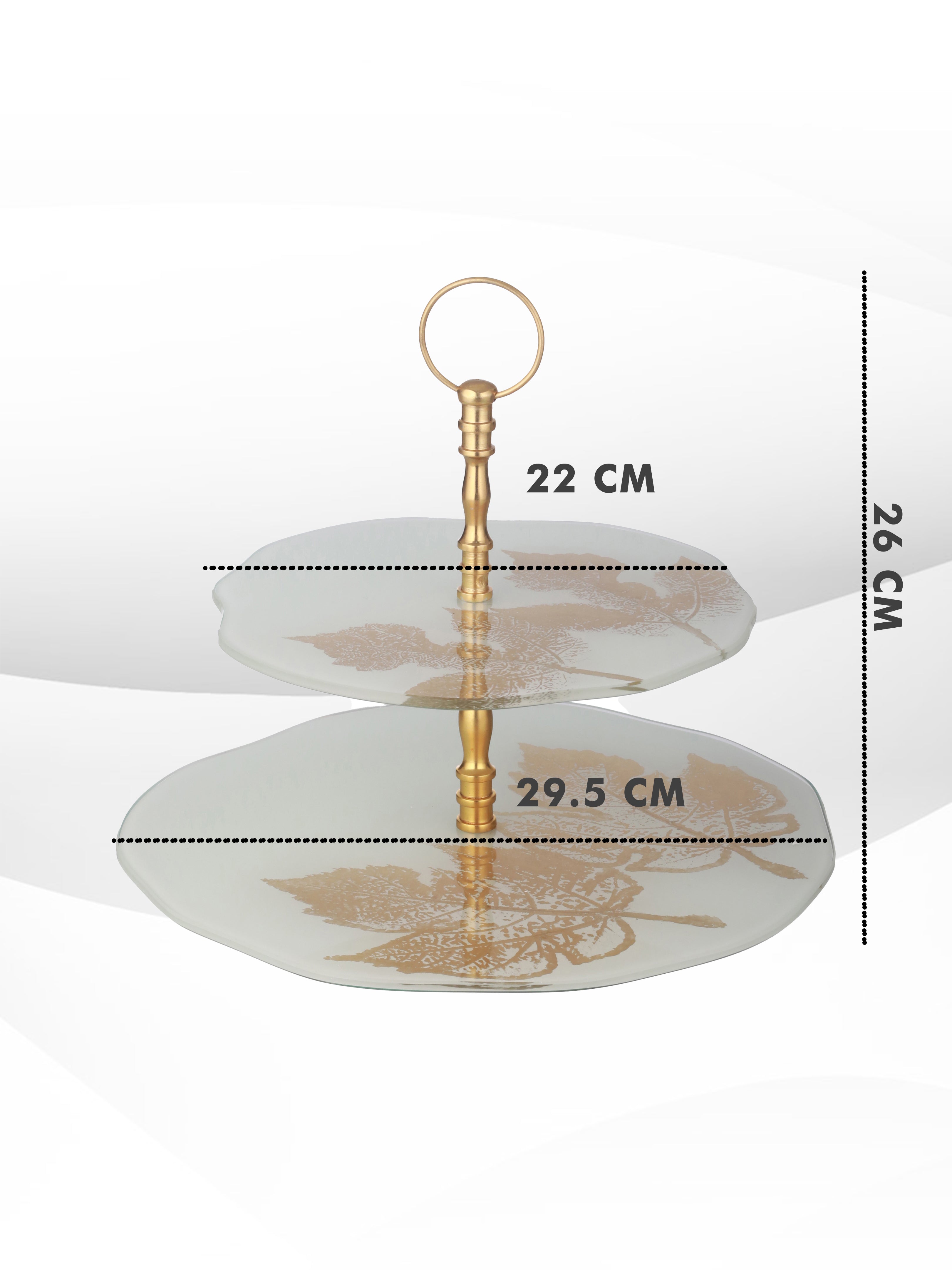 Two Tier White & Gold Cake Stand