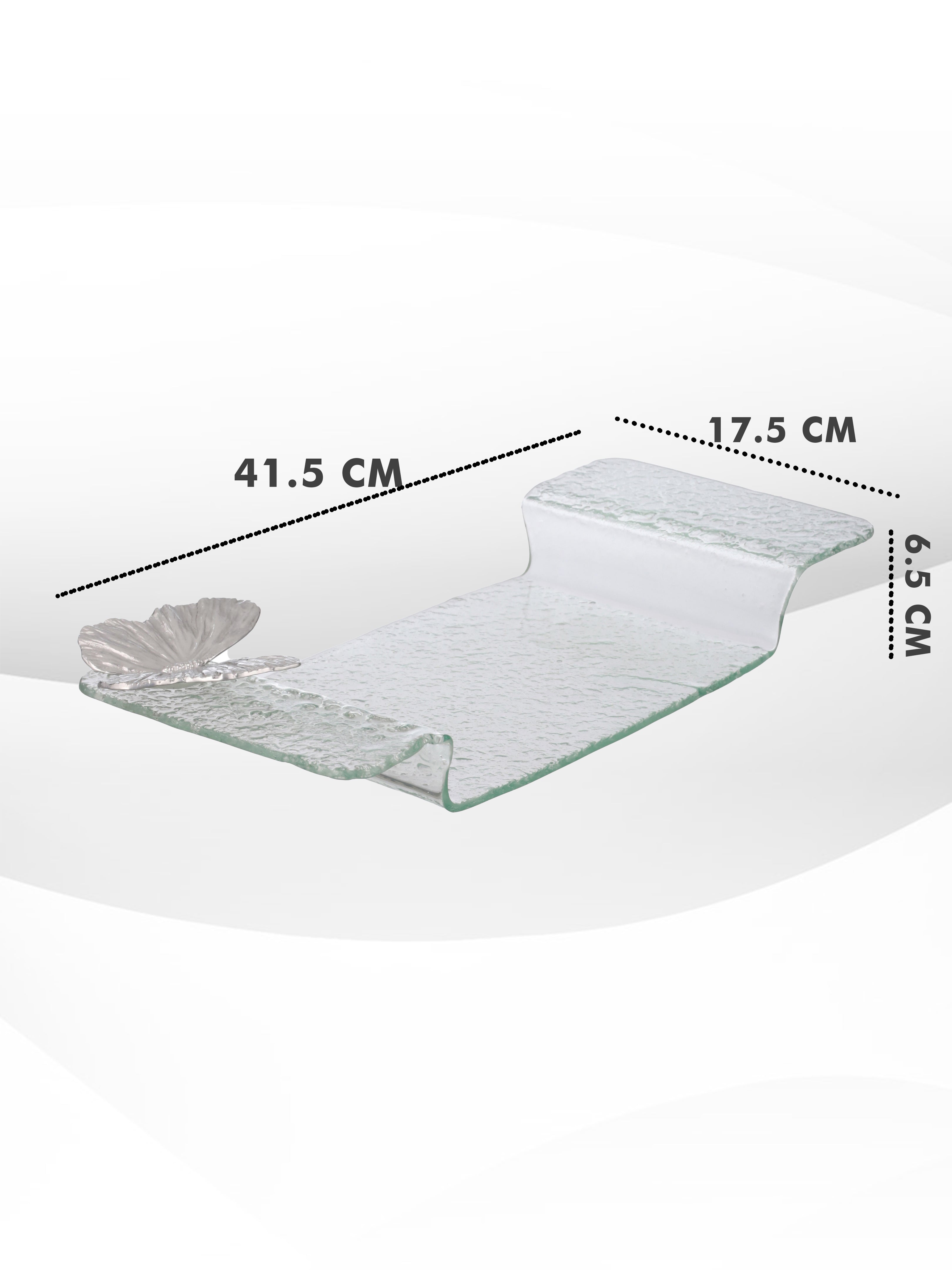 Butterfly Basket Clear Glass Serving Platter
