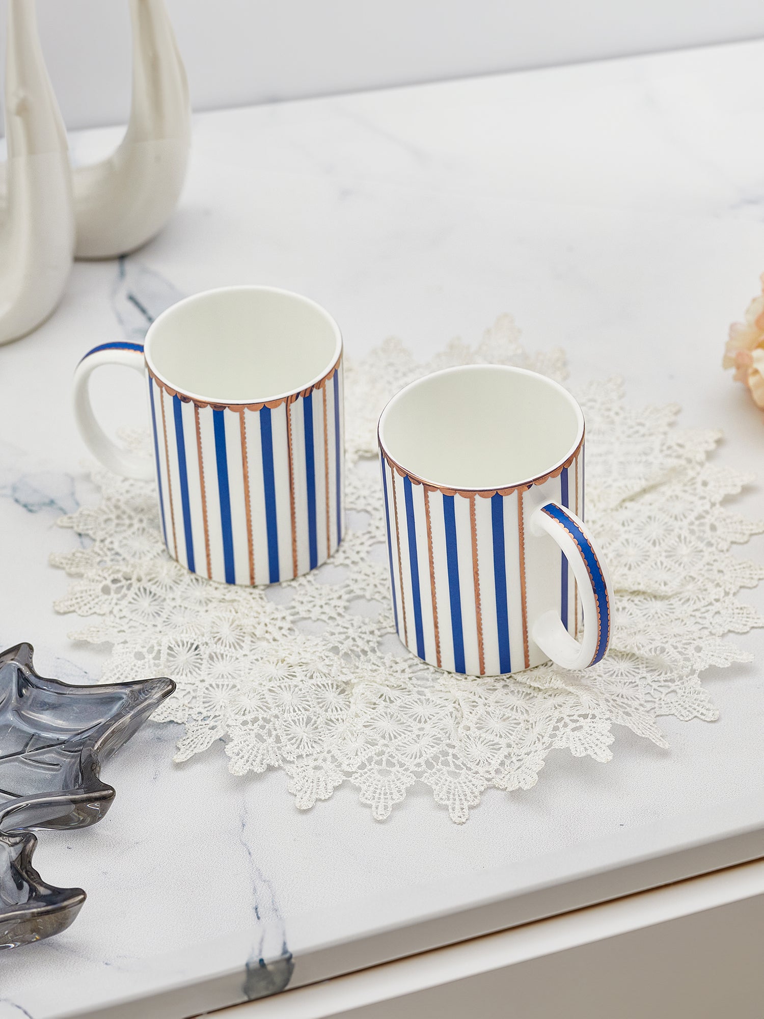 Blue Bliss Tea & Coffee Mugs (Pack of 2)