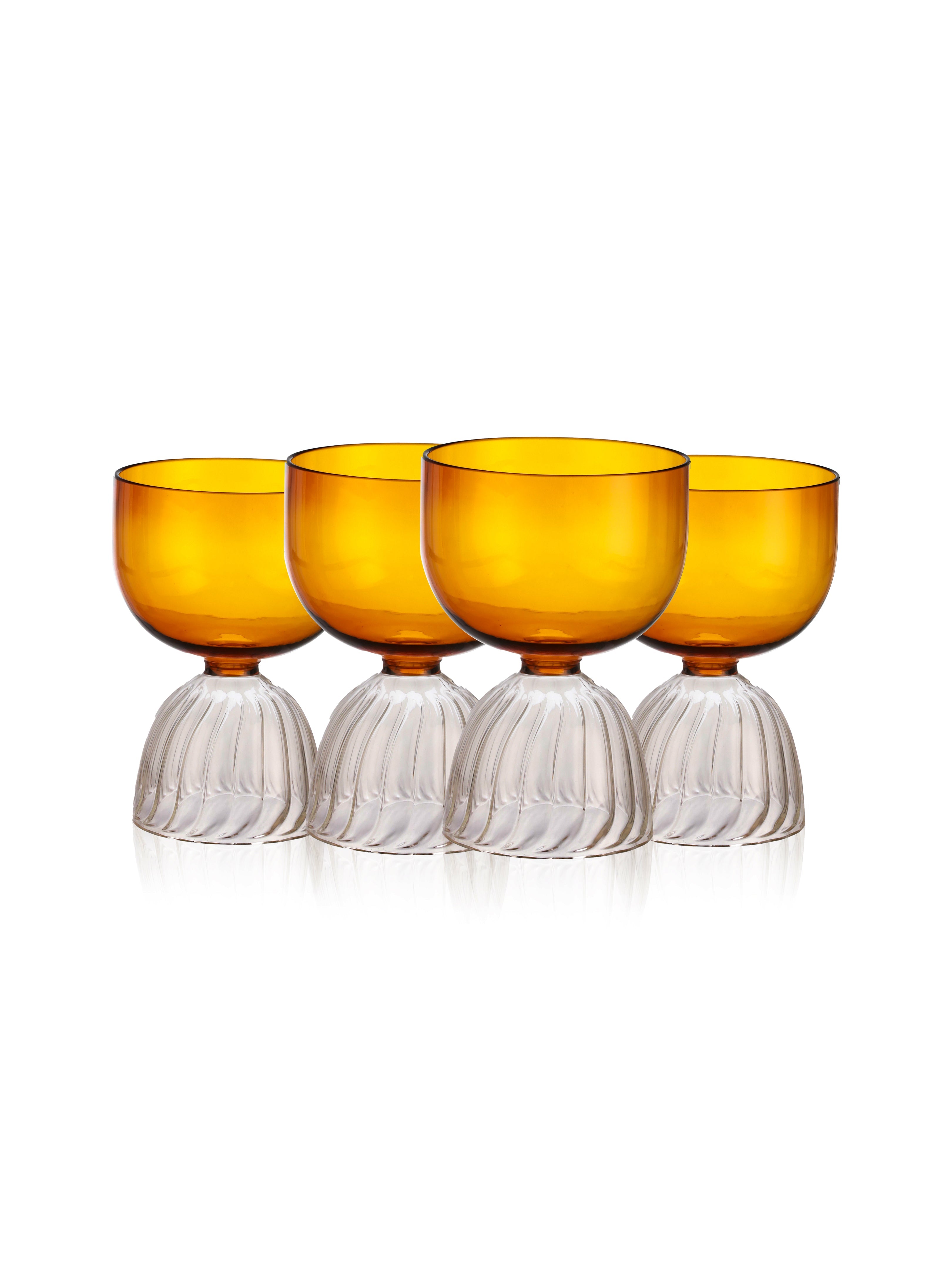Amber Twist Cocktail Glass - Pack of 4