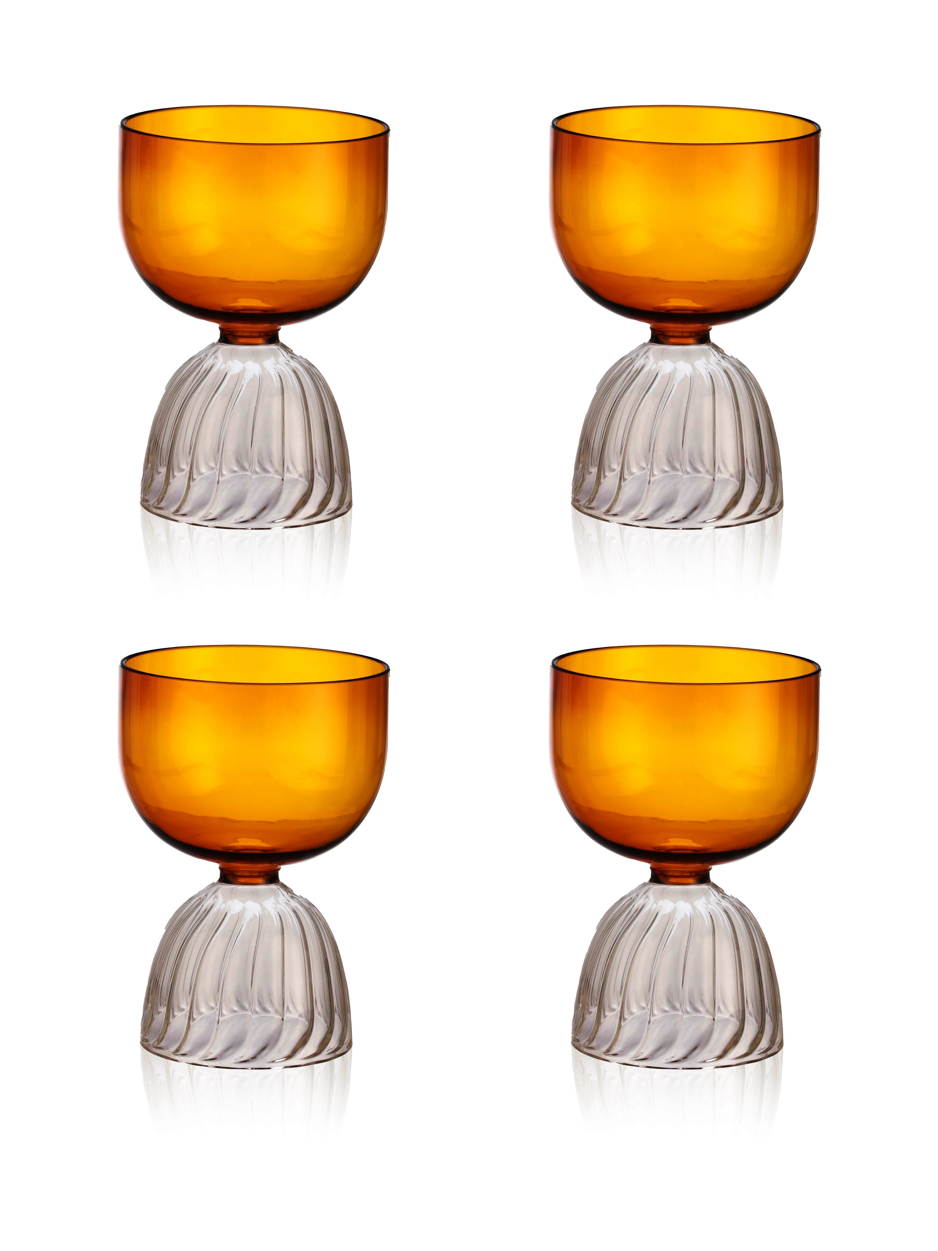 Amber Twist Cocktail Glass - Pack of 4