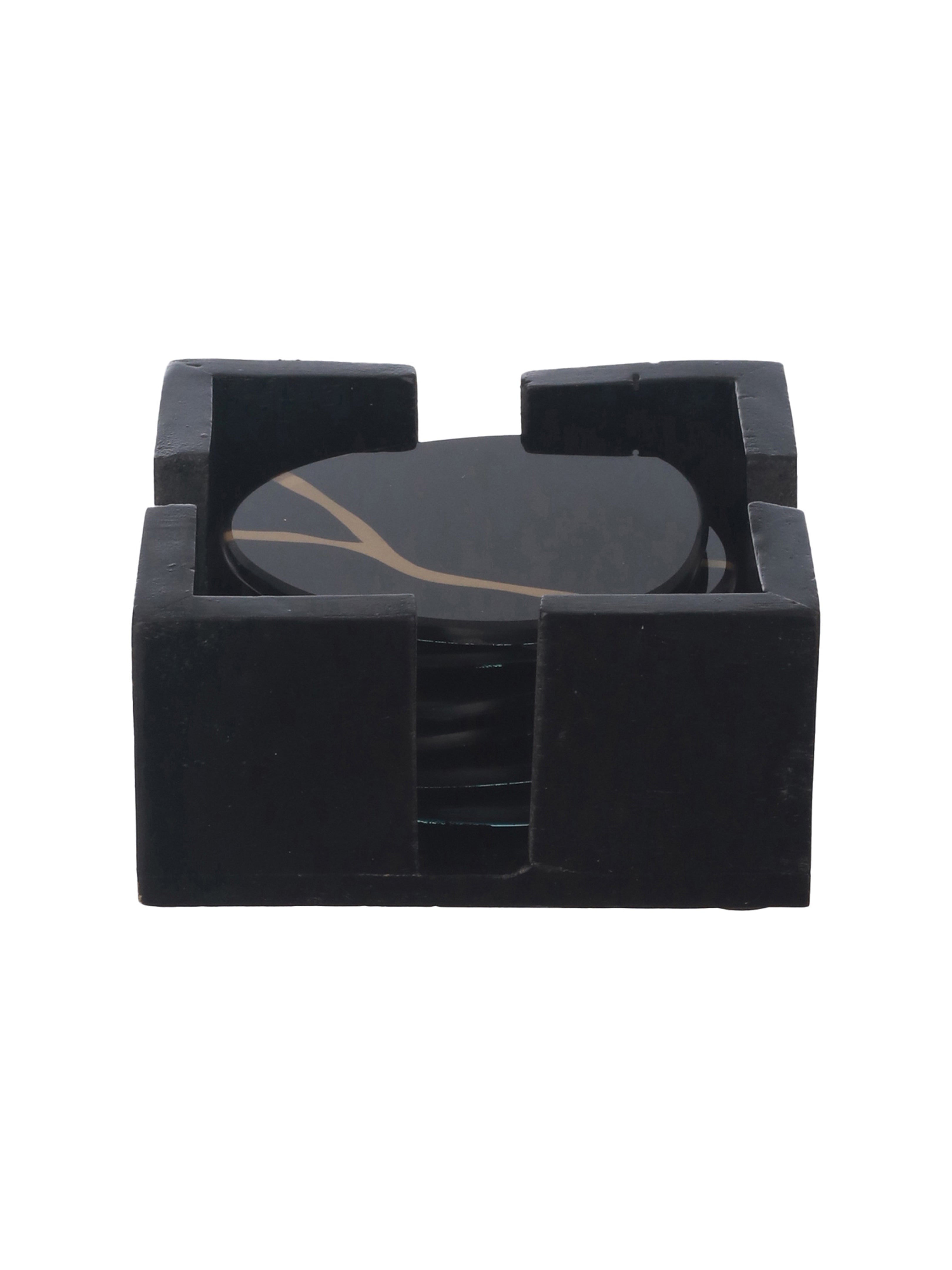 Kintsugi Black & Gold Coasters (Pack Of 6)
