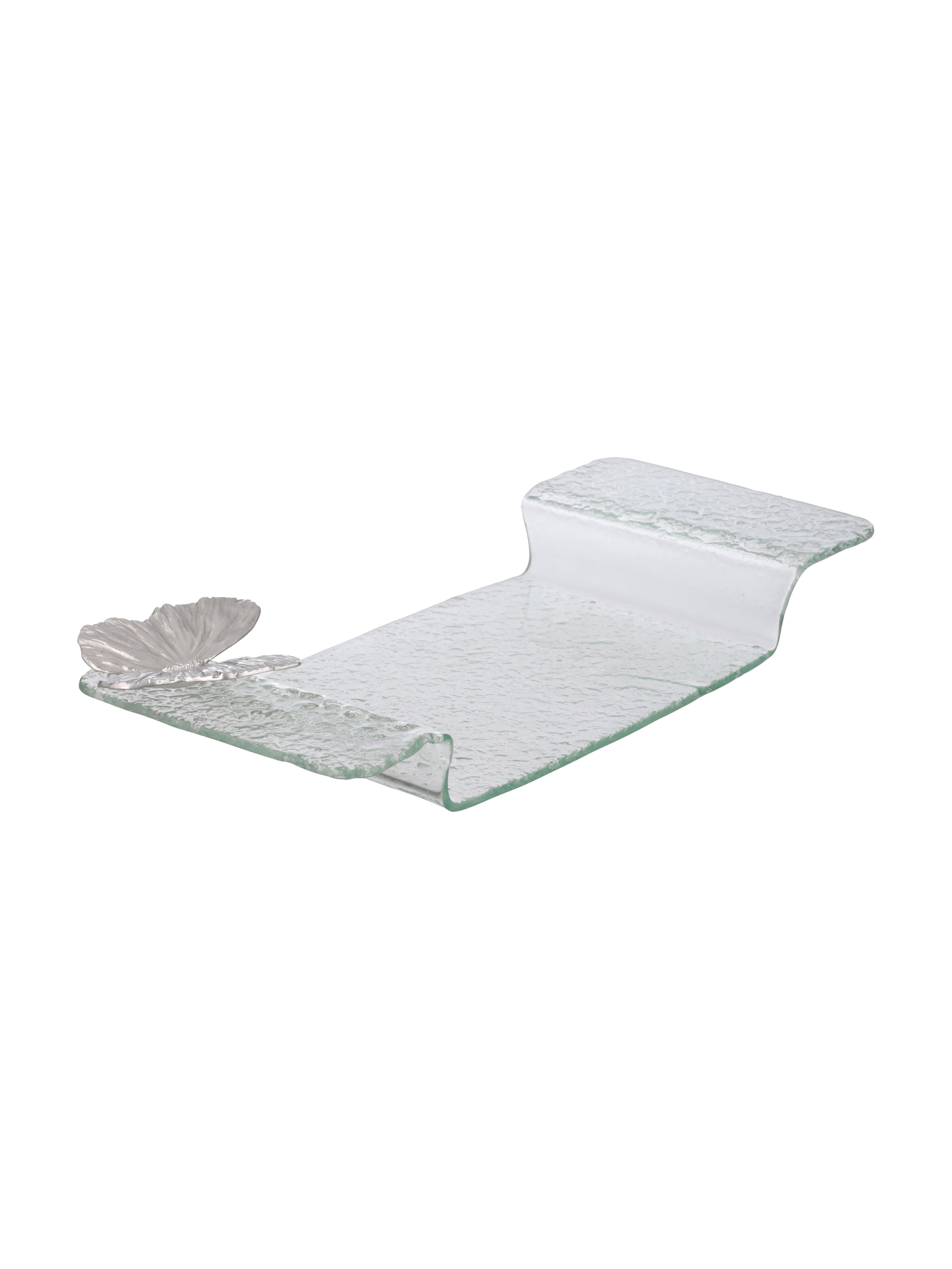 Butterfly Basket Clear Glass Serving Platter