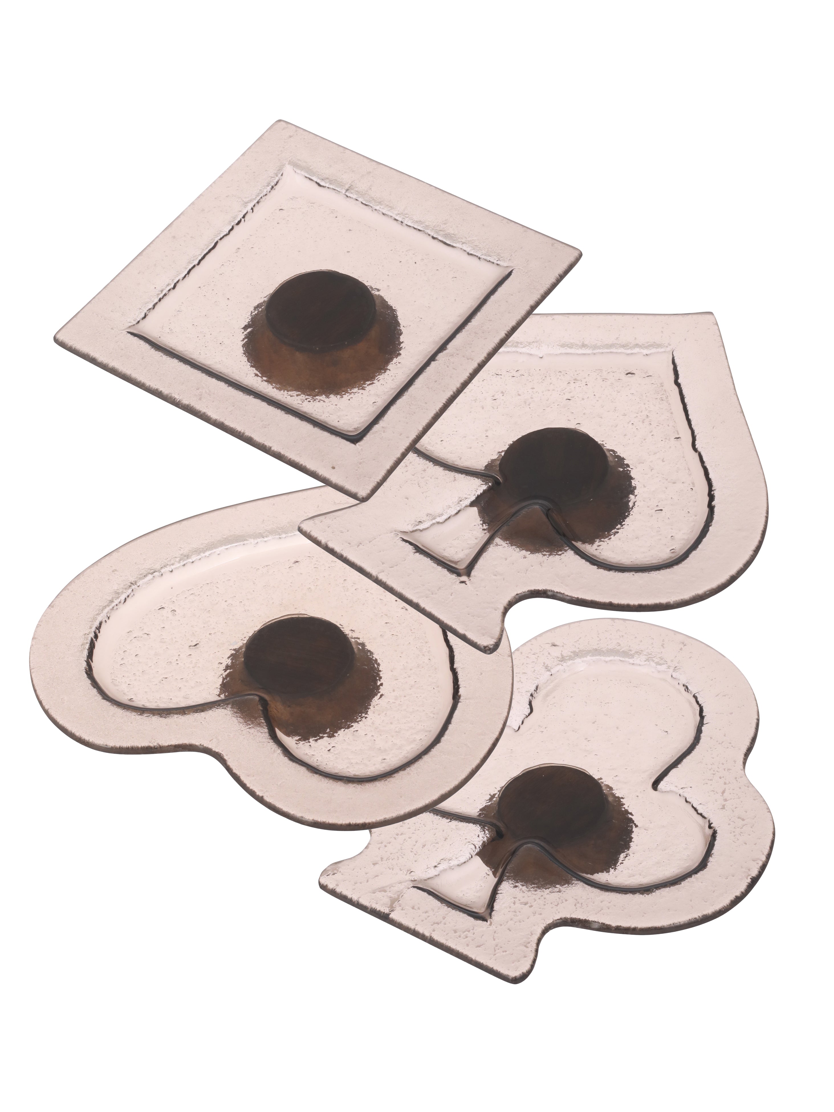 Designer Glass Playing Card Platter-Brown