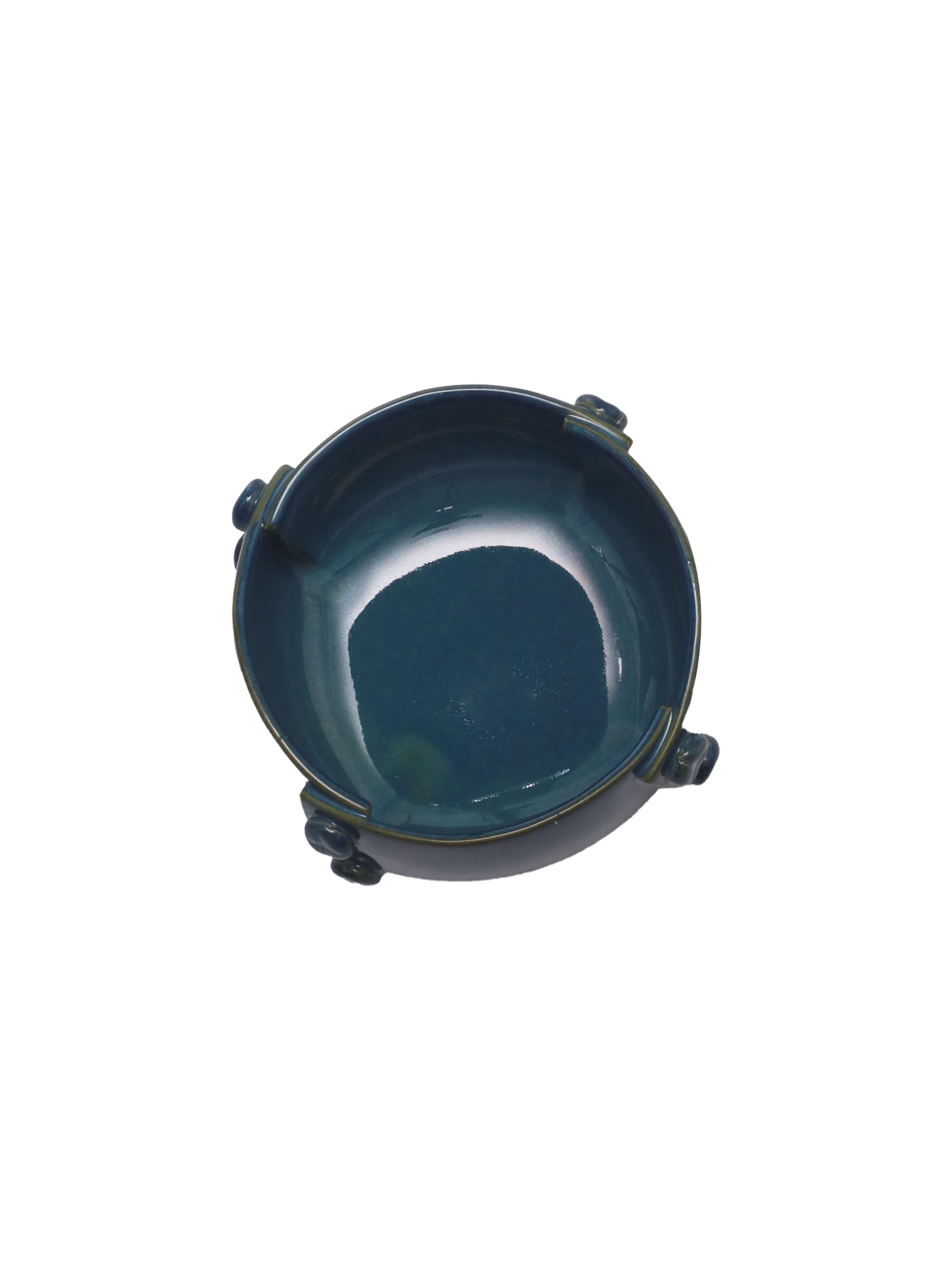 Teal Blue Ceramic Serving Bowl (Pack Of 2)
