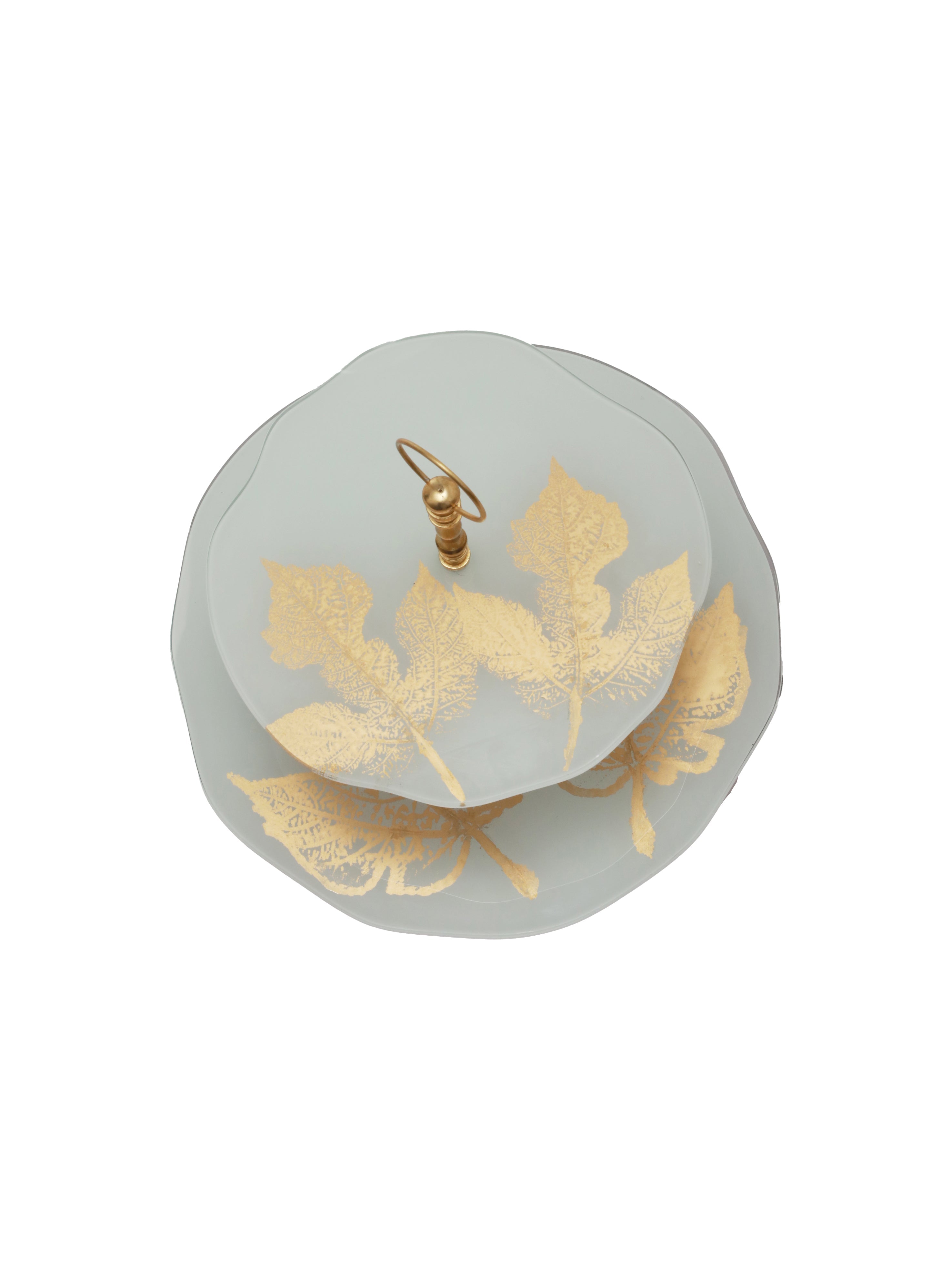 Two Tier White & Gold Cake Stand