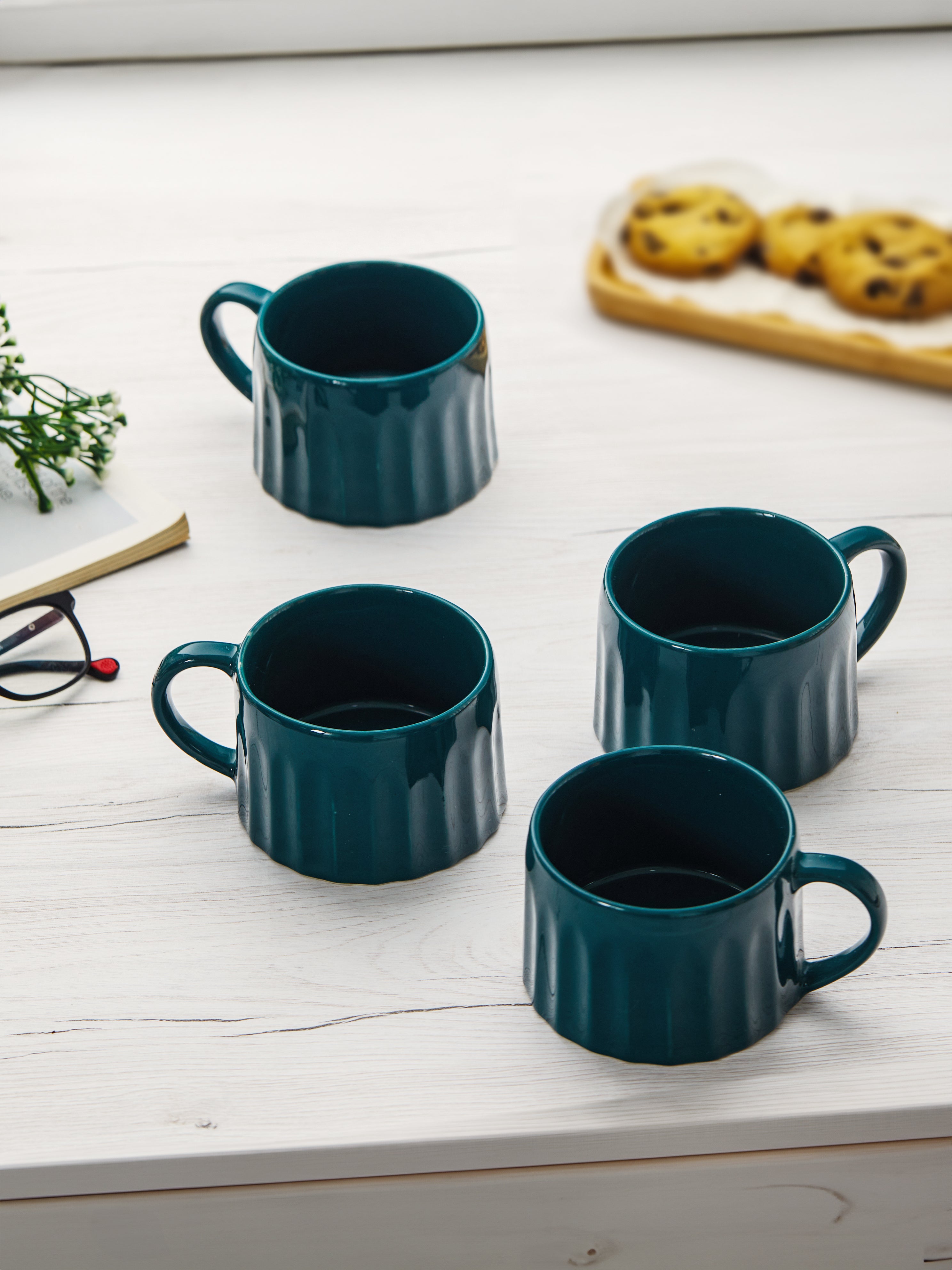 Trovea's Ceramic Castleton Green Tea Cup 4 Pcs set