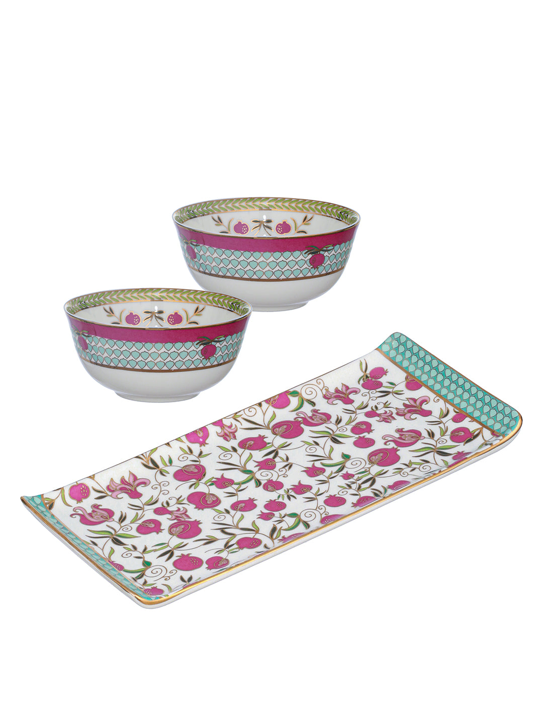 Pom Passion 24K Gold Bowls and Tray Set