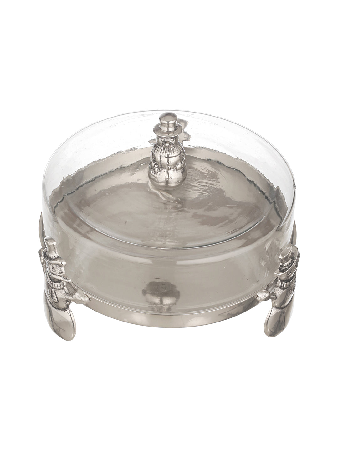 WinterWonder Glass Cloche with Metal Stand