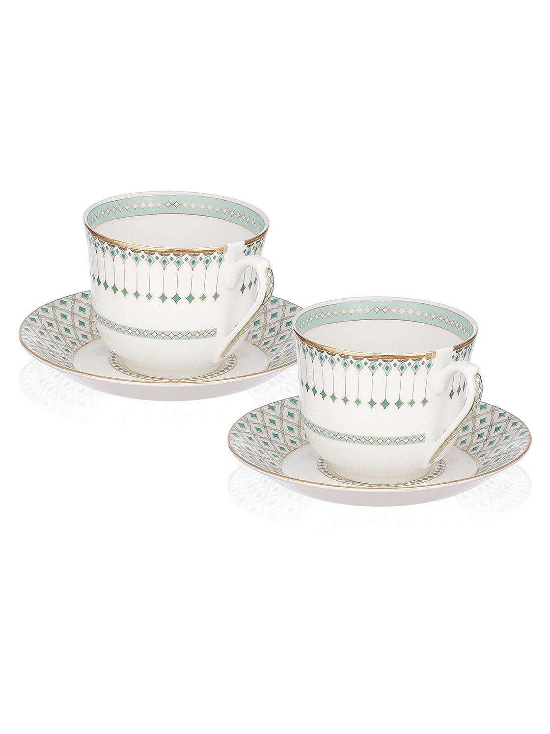 Momentum 24K Gold Plated Tea Cup And Saucer Set | Set of 6