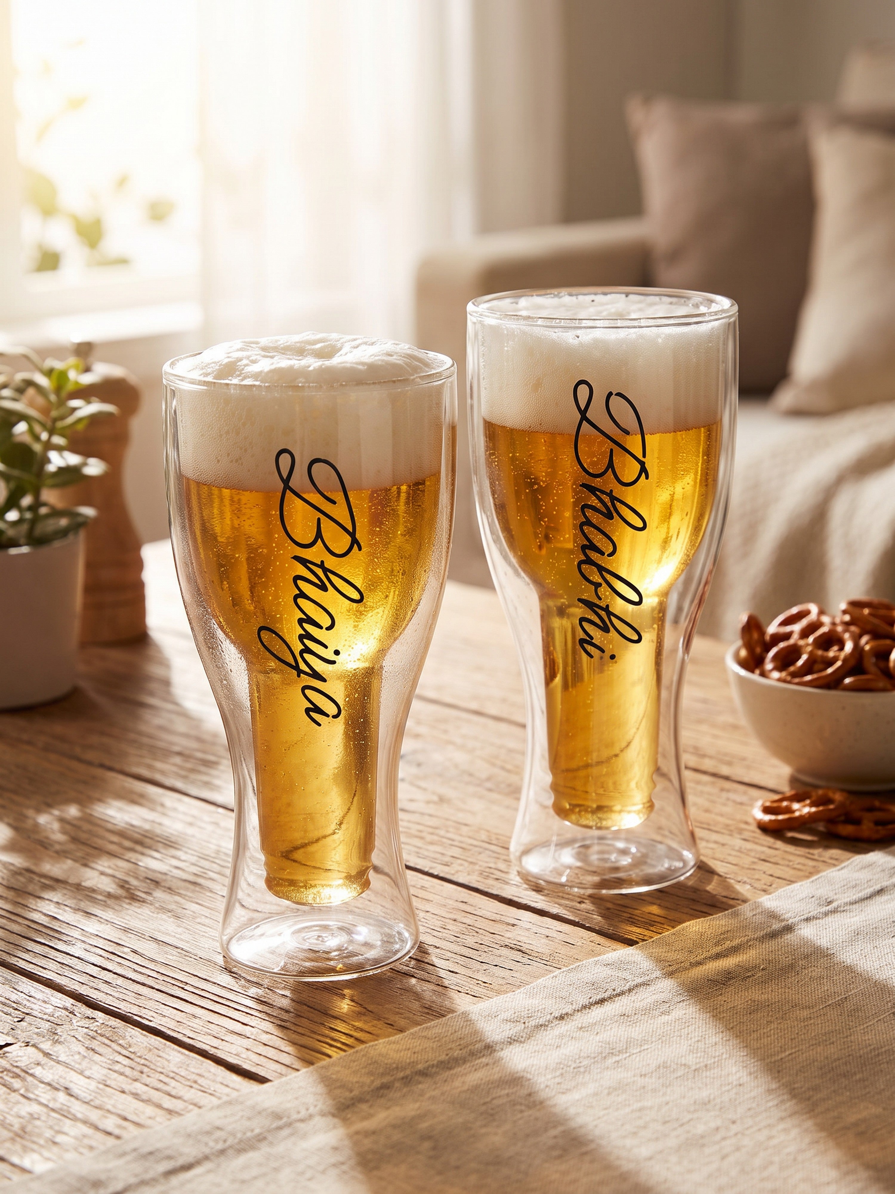 Bottle Illusion Beer Glass