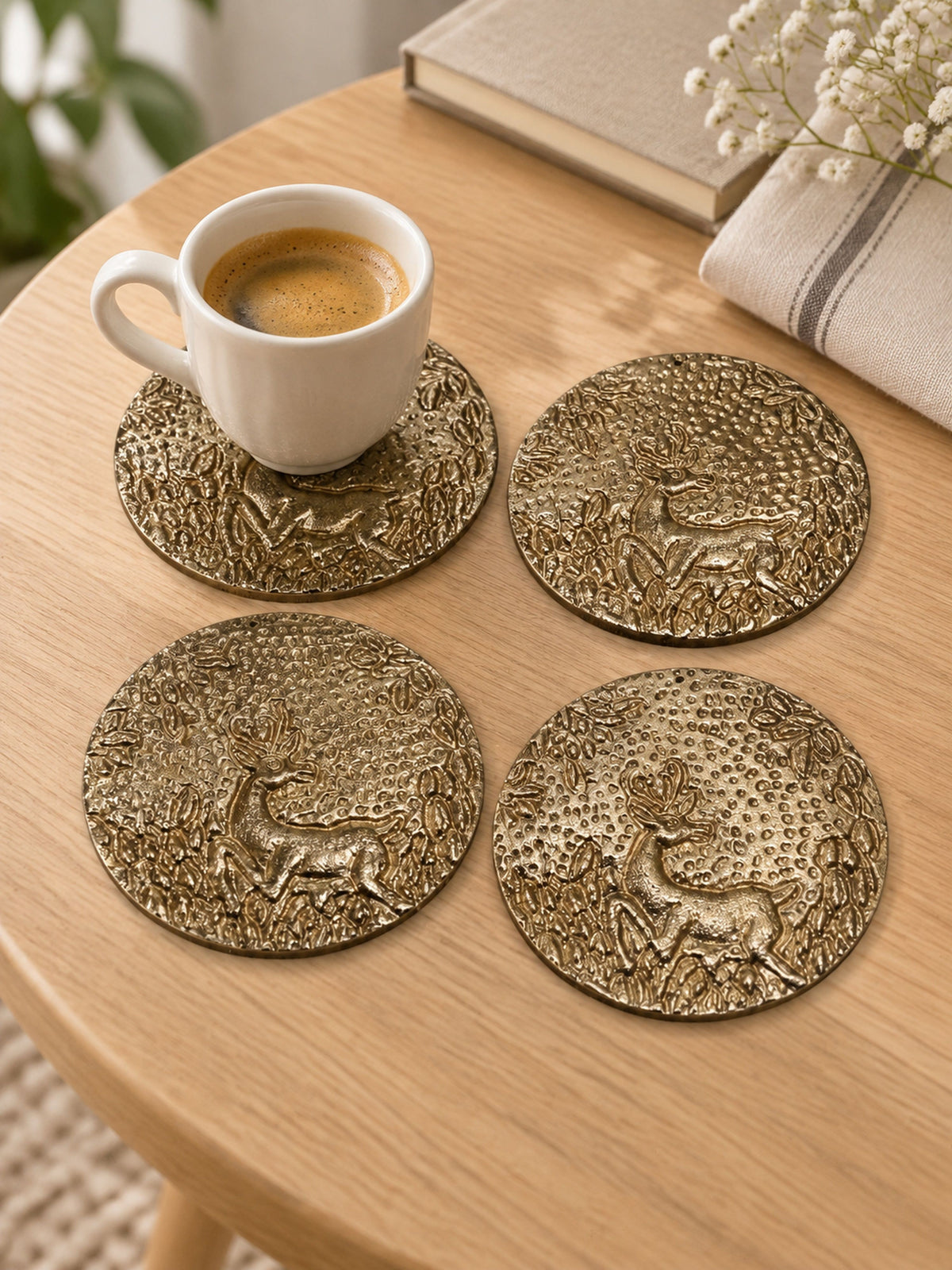 Golden Fawn Coasters (Pack of 4)