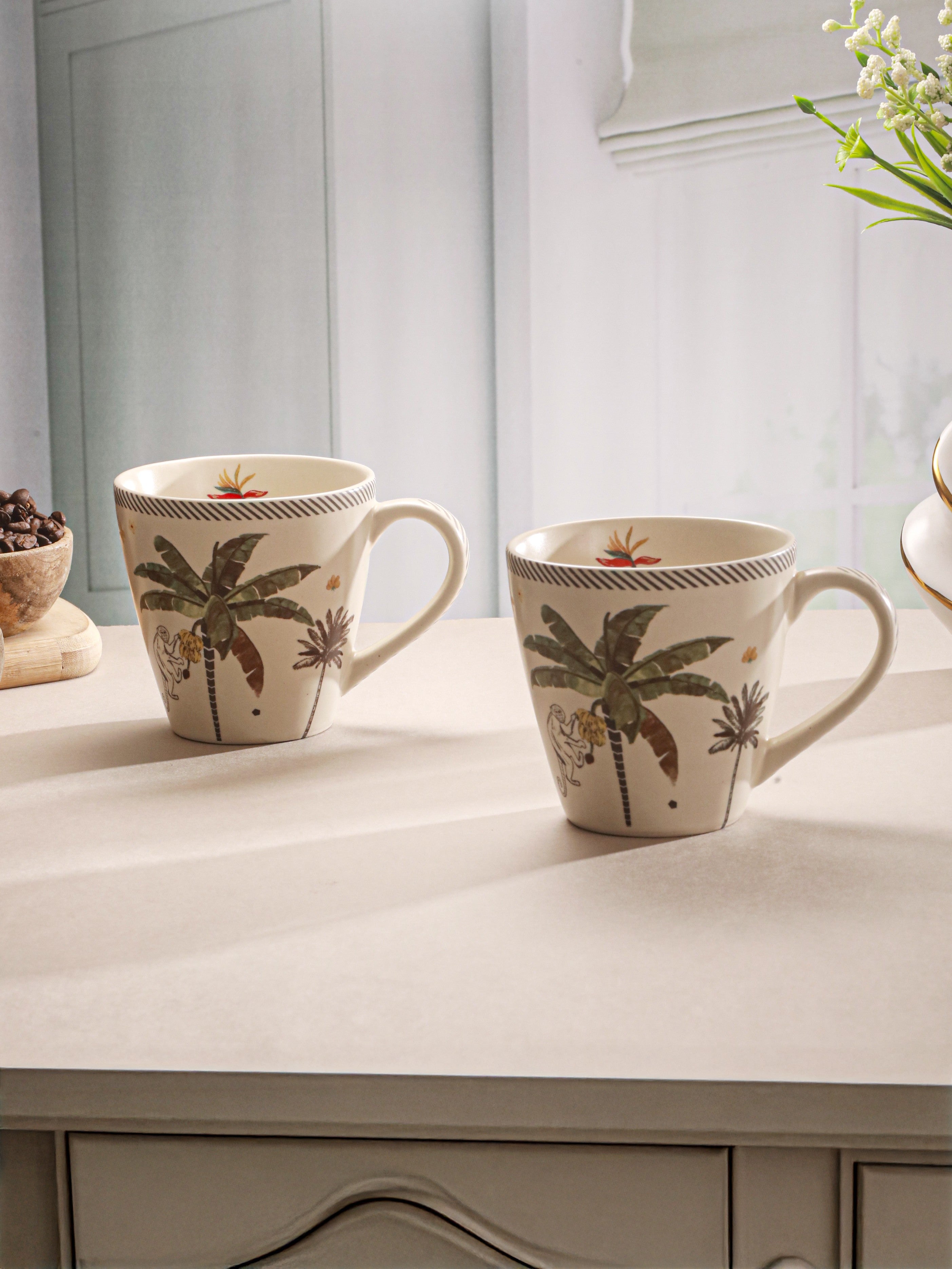 Tropical Mischief Porcelain Mugs (Pack of 2)