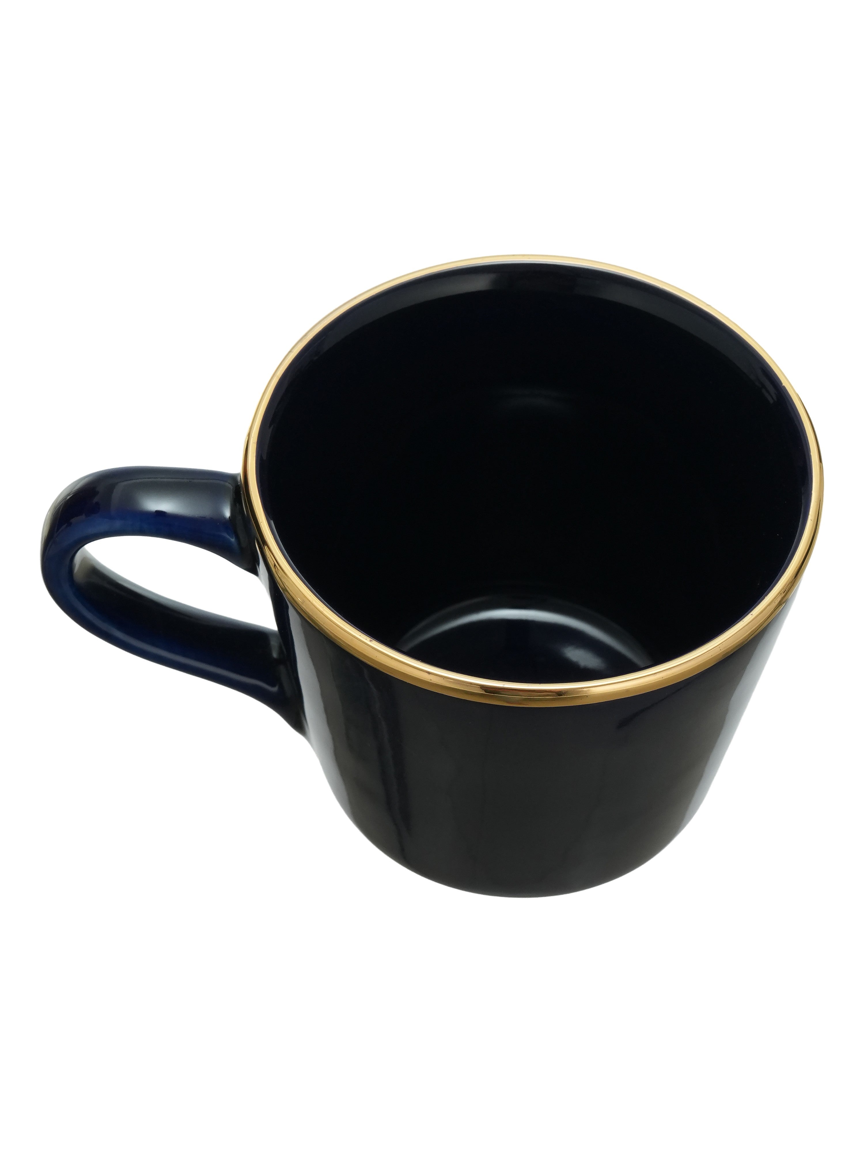 Glided Azure 24k Gold plated Porcelain Cups (Pack of 6)